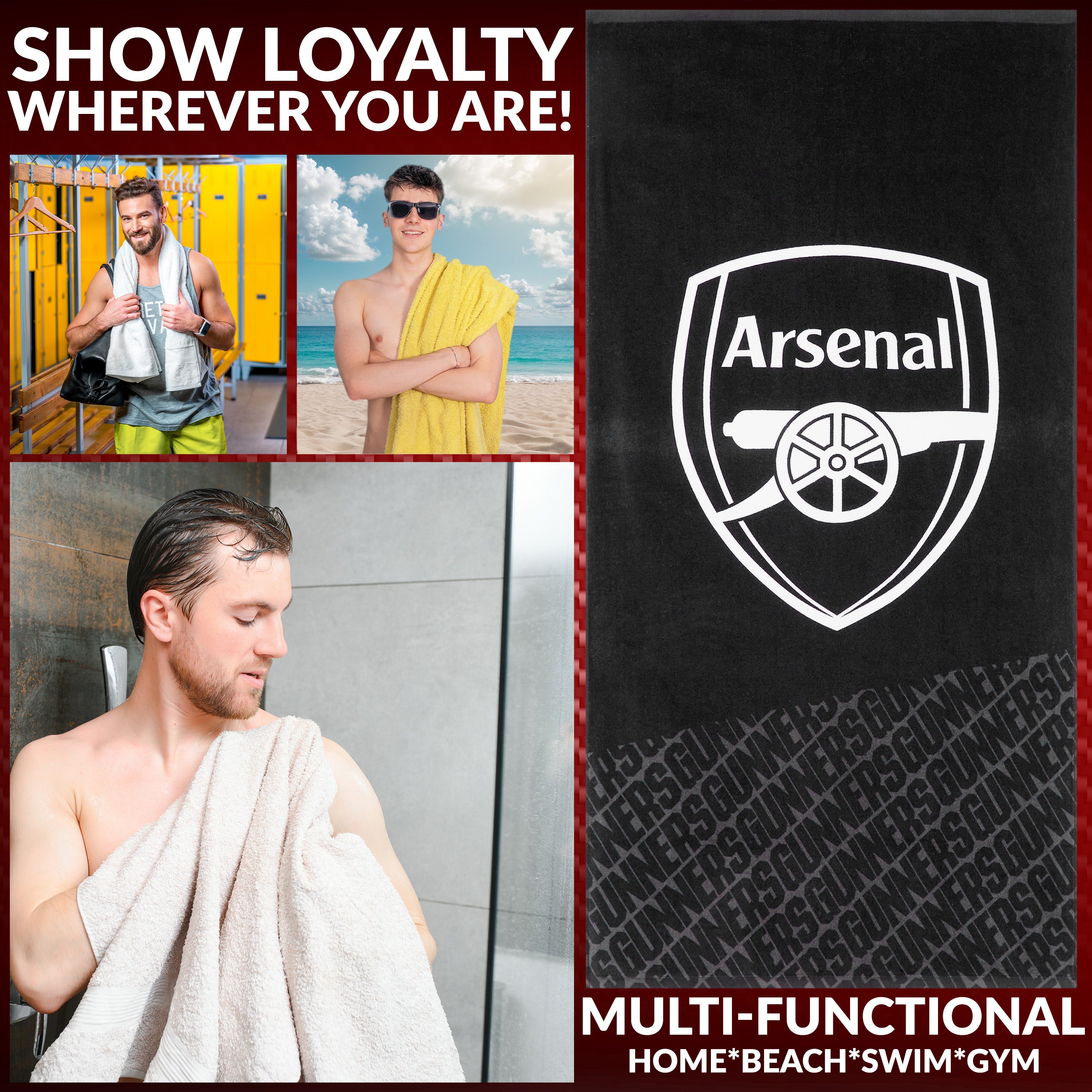 arsenal-serviette-bain-100-coton-137x69cm-football image 3