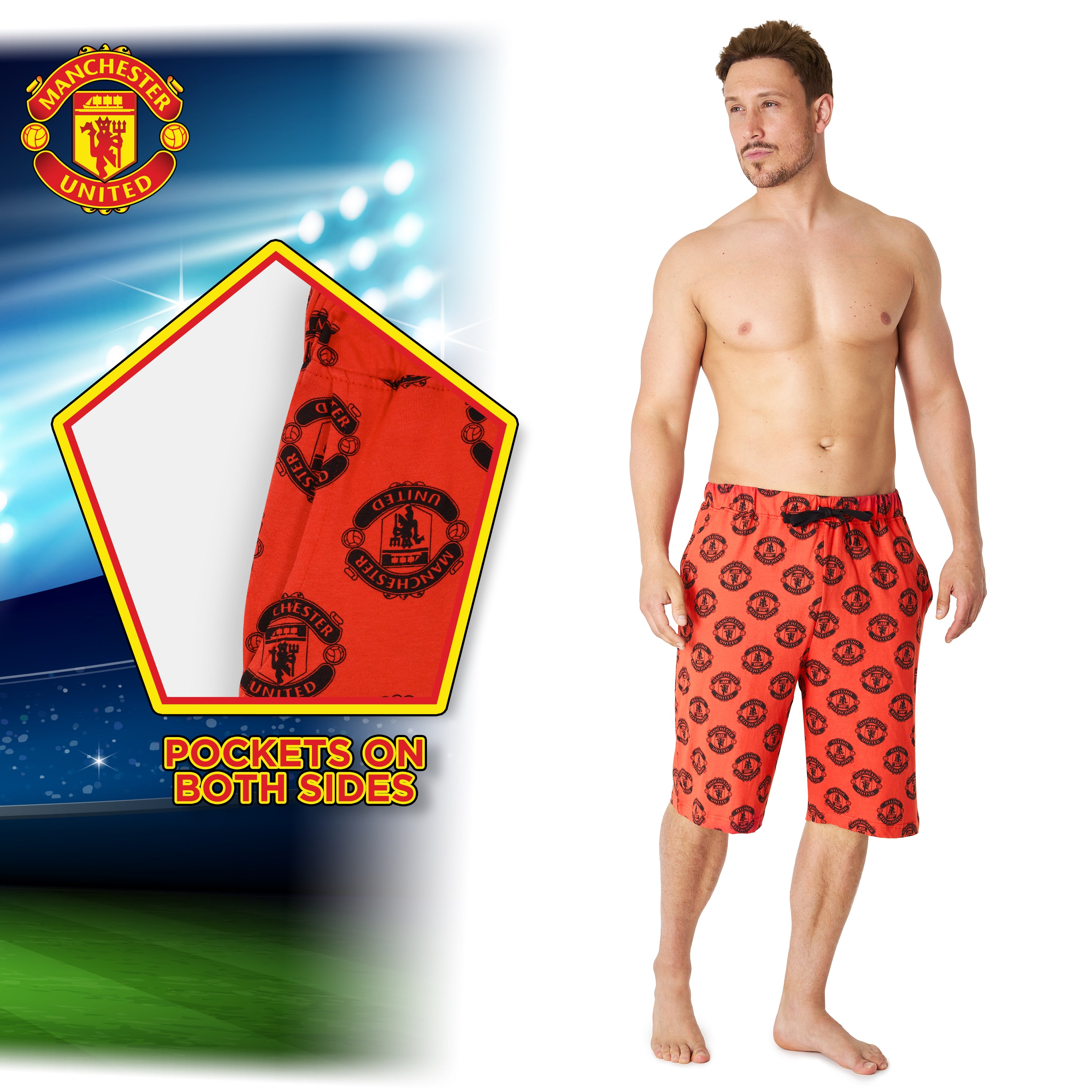manchester-united-short-pyjama-coton-lot-2-taille-m image 5