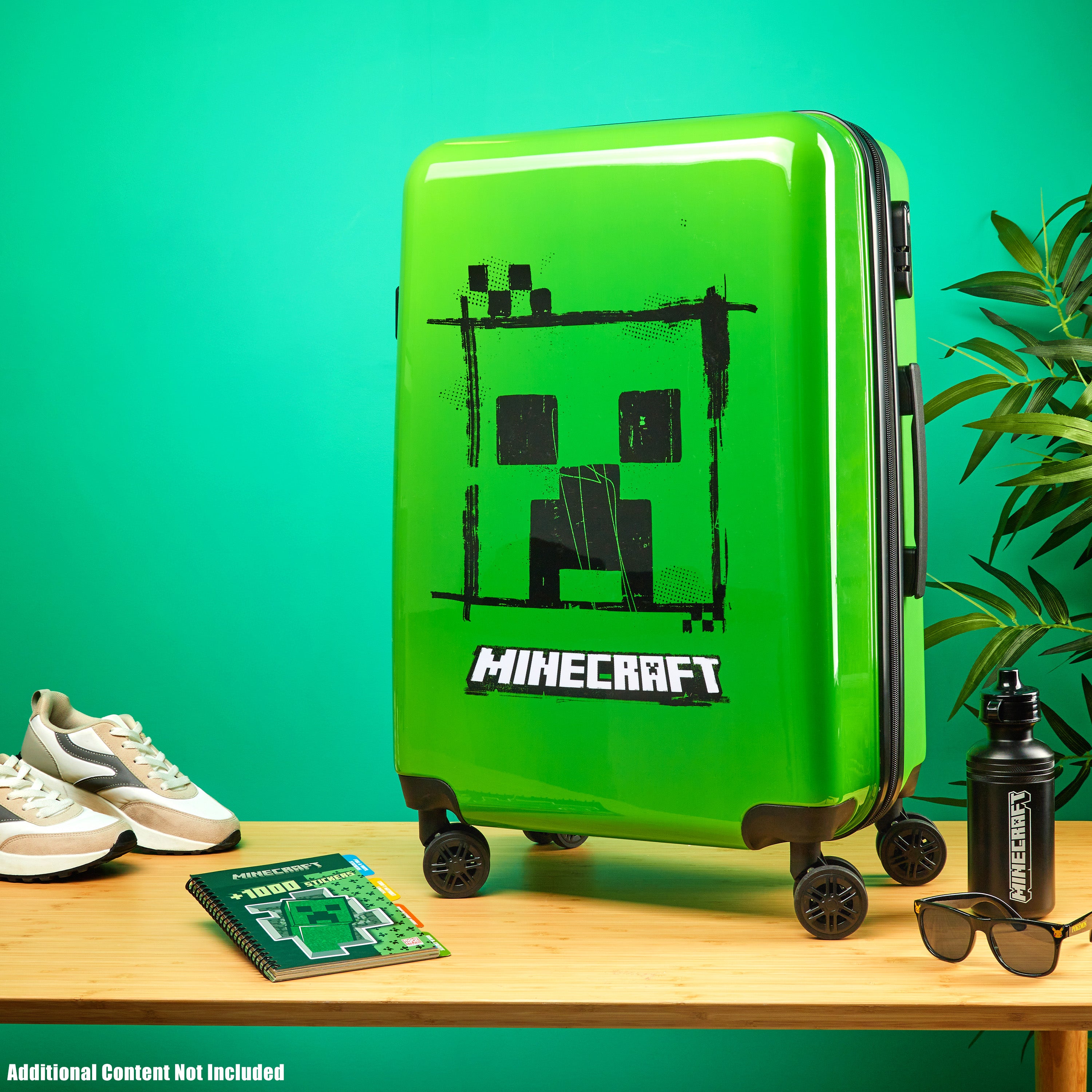 minecraft-creeper-valise-enfant-rigide-verte-46l-4-roues image 5