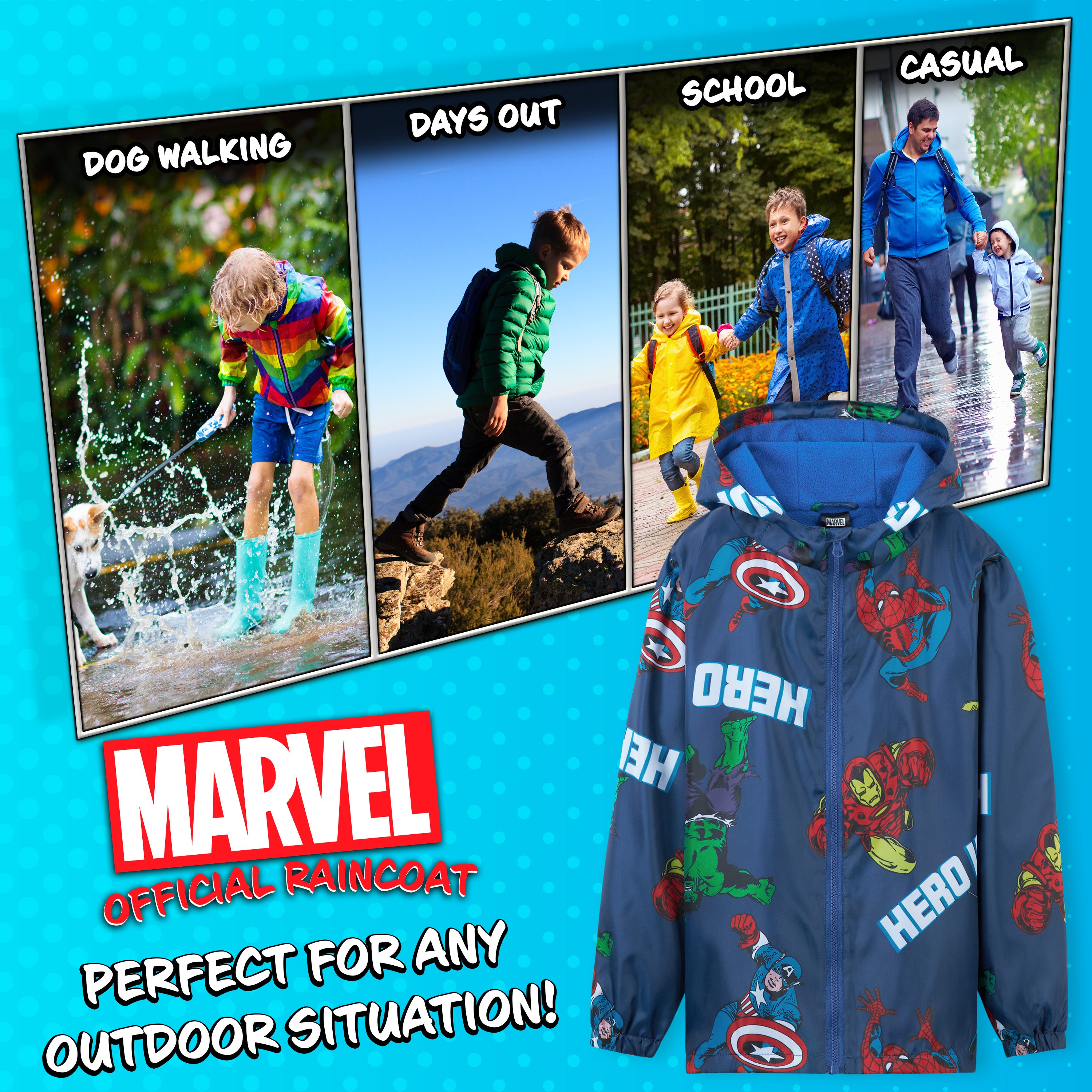marvel-veste-pluie-gar-on-avengers-7-8-ans-capuche image 4