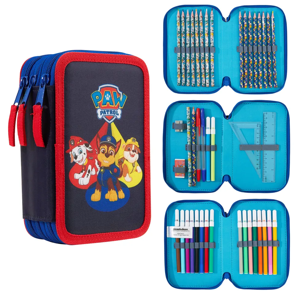 paw-patrol-trousse-garnie-enfant-rouge-bleu-3-zip image 1