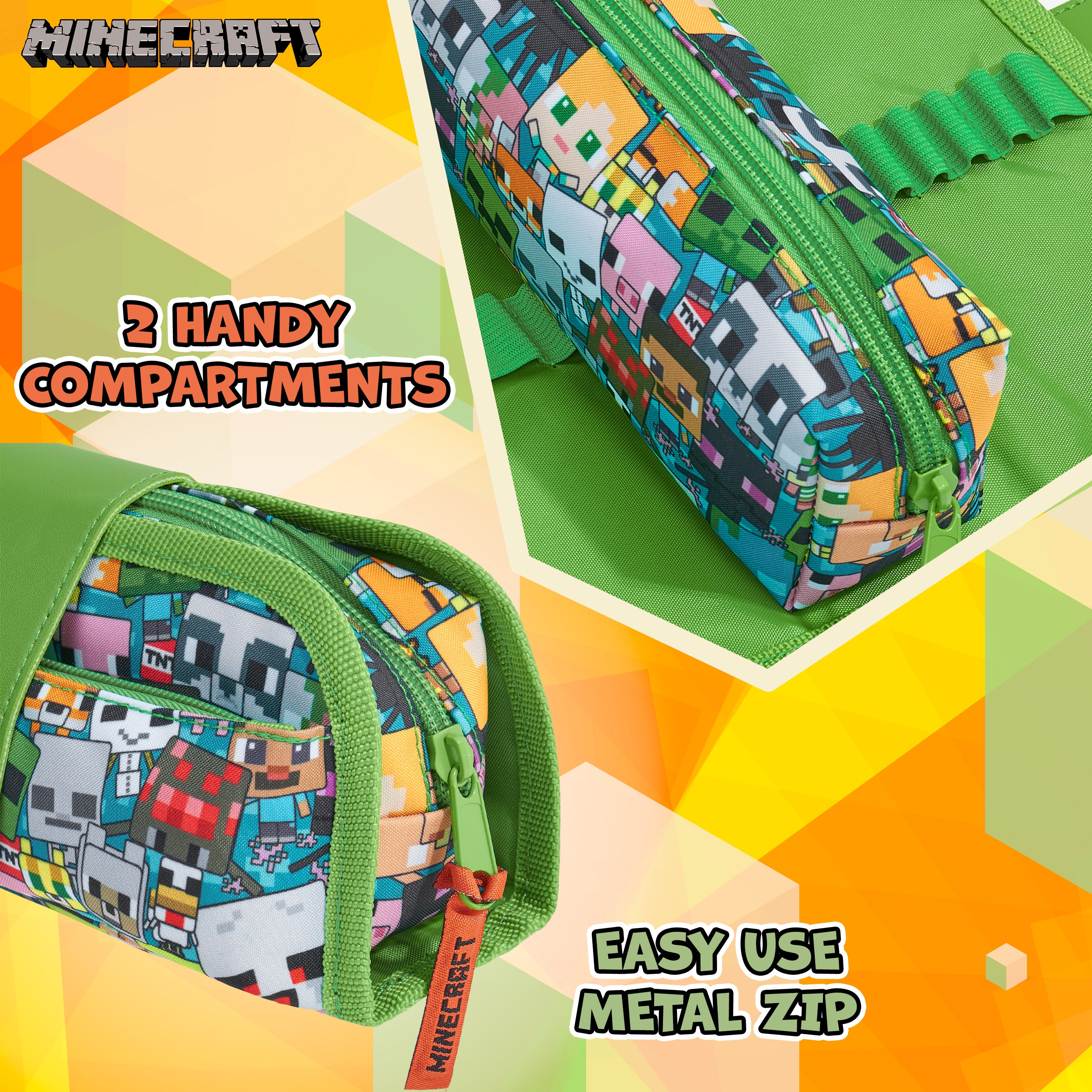 minecraft-trousse-cole-creeper-multi-compartiments-pochette-zip image 4