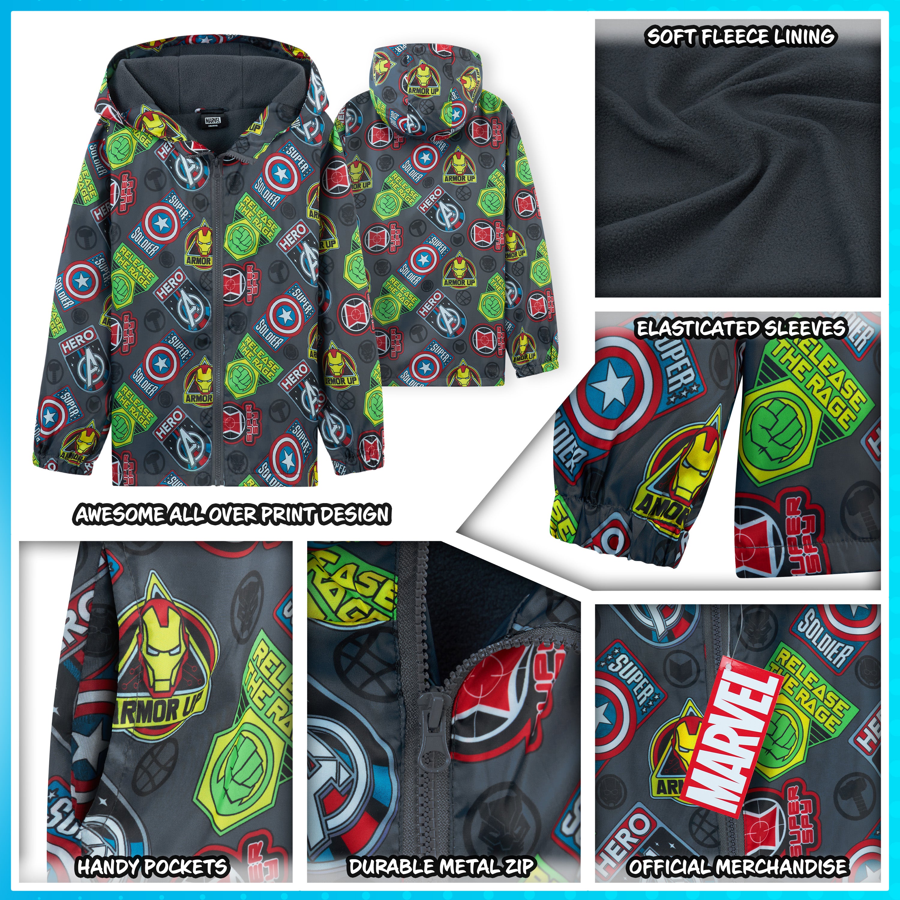 marvel-veste-pluie-gar-on-polaire-4-14-ans-spiderman image 8