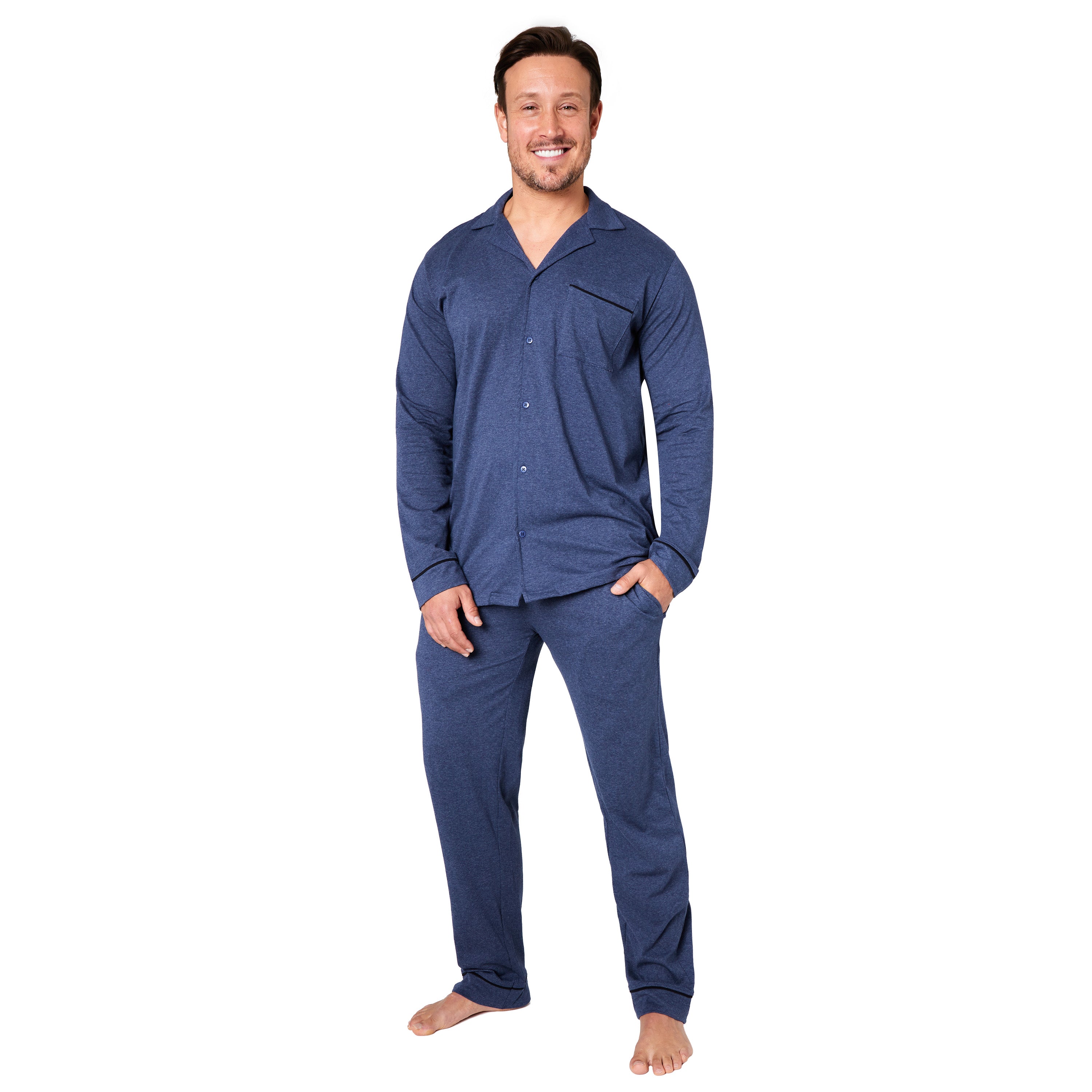 citycomfort-pyjama-homme-boutons-bleu-marine-m image 5