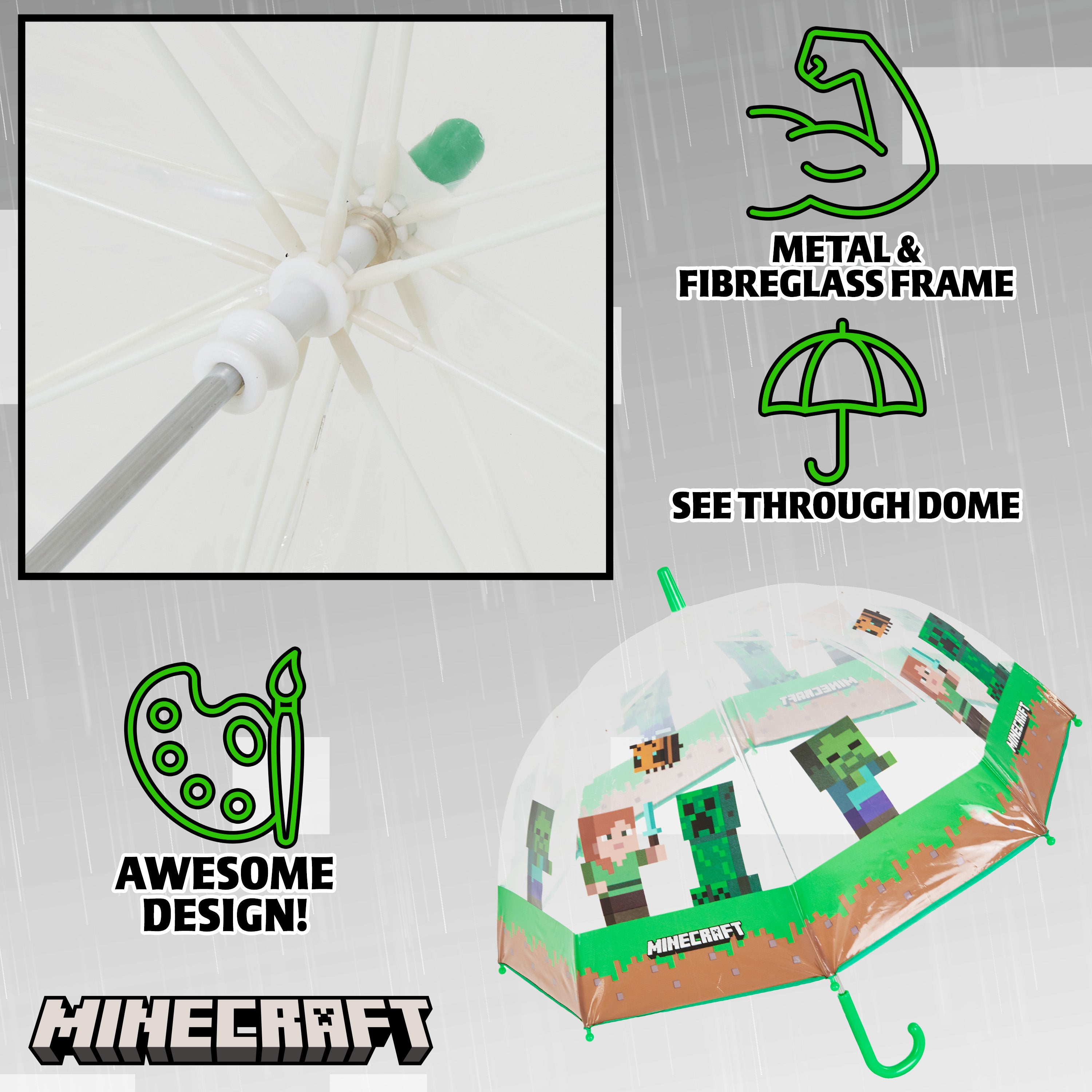 minecraft-parapluie-enfant-d-me-transparent-l-ger-coupe-vent image 6