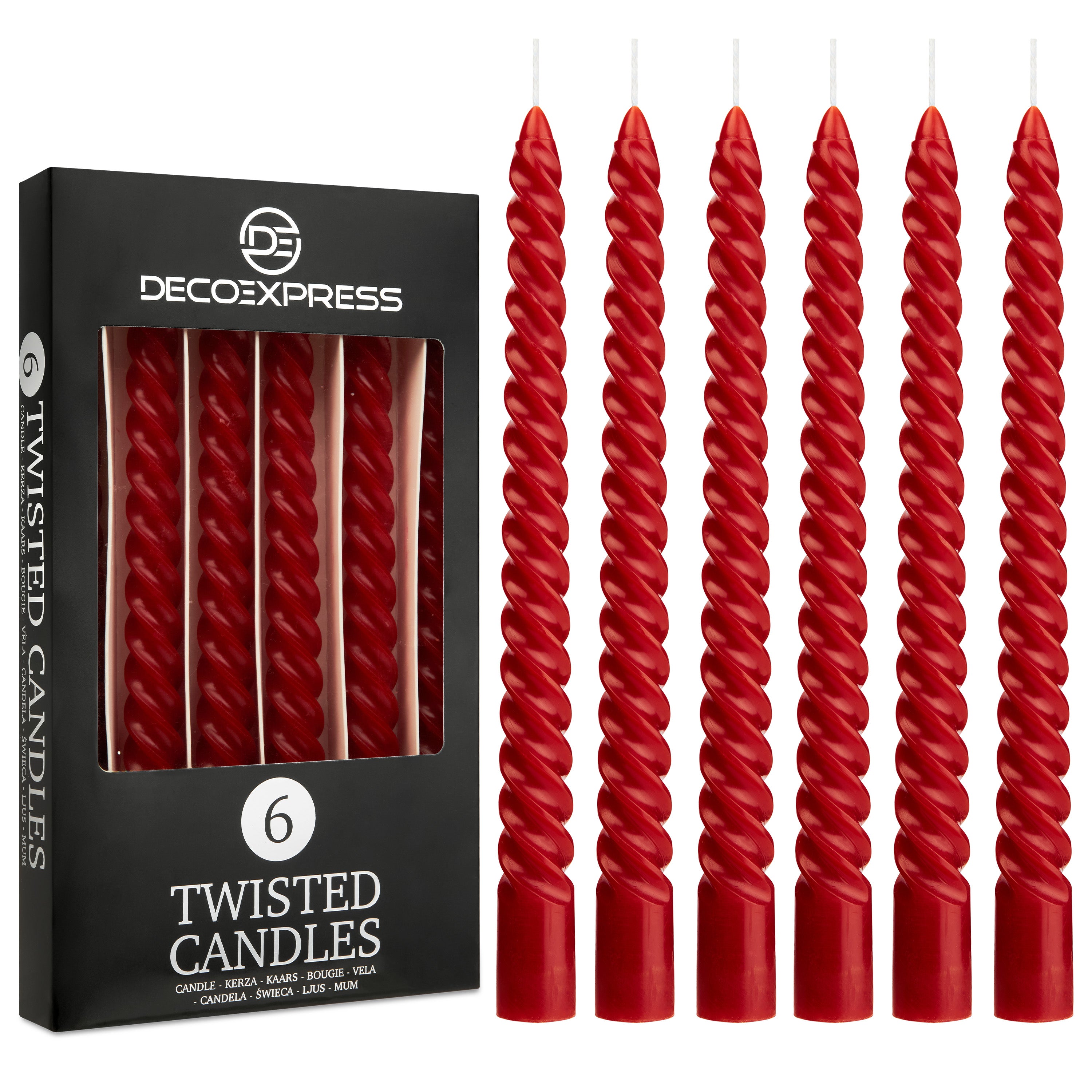 deco-express-bougies-torsad-es-rouges-lot-6 image 2