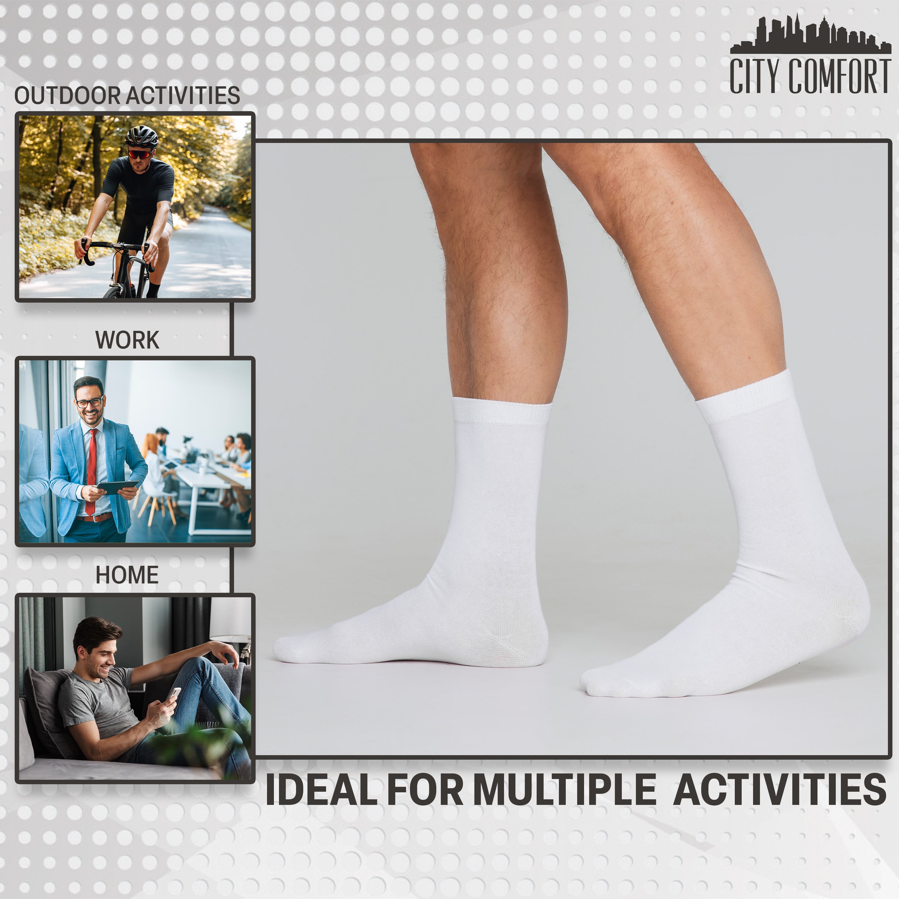 citycomfort-chaussettes-homme-coton-mi-mollet-lot-12 image 5