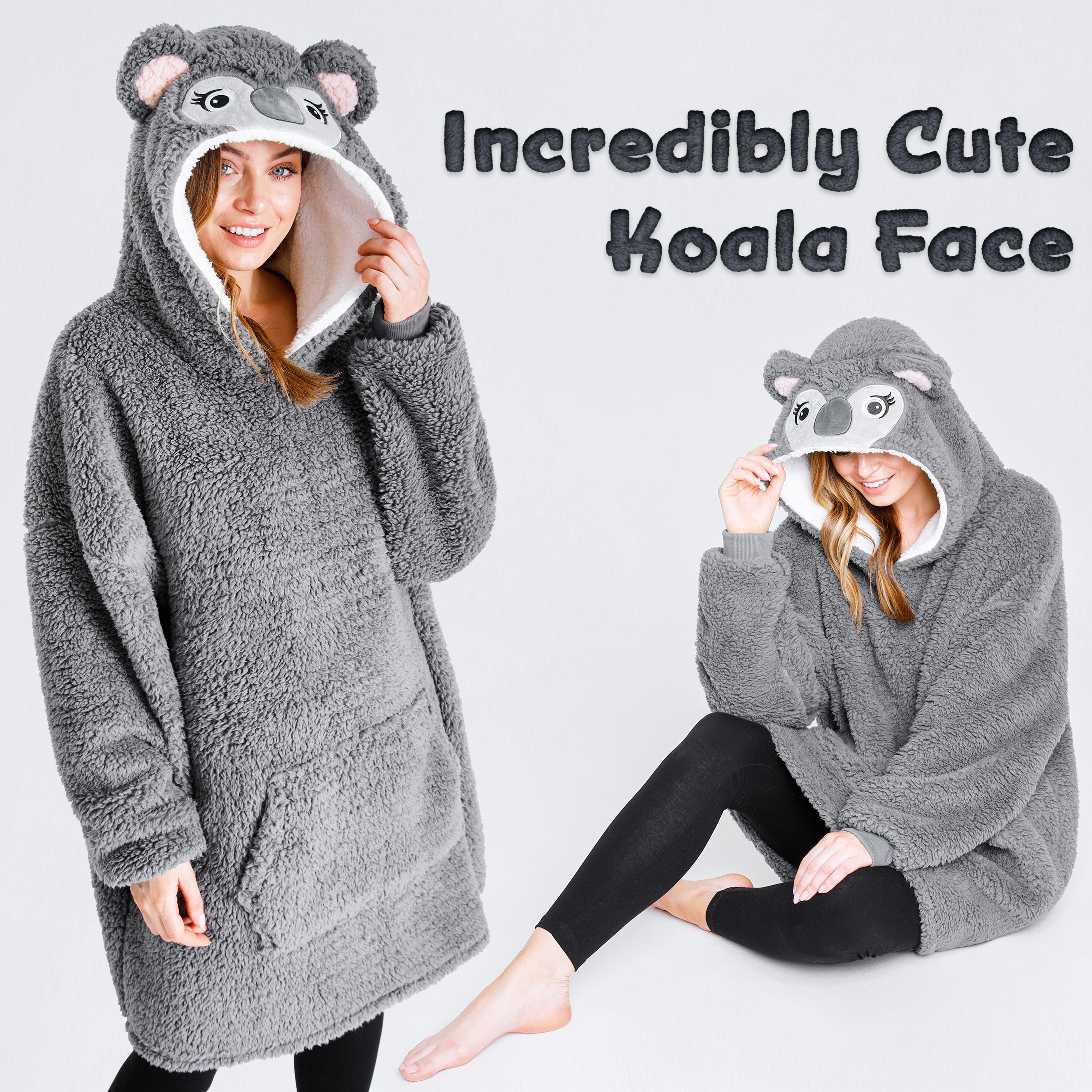 citycomfort-hoodie-oversize-femme-polaire-koala-une-taille image 4