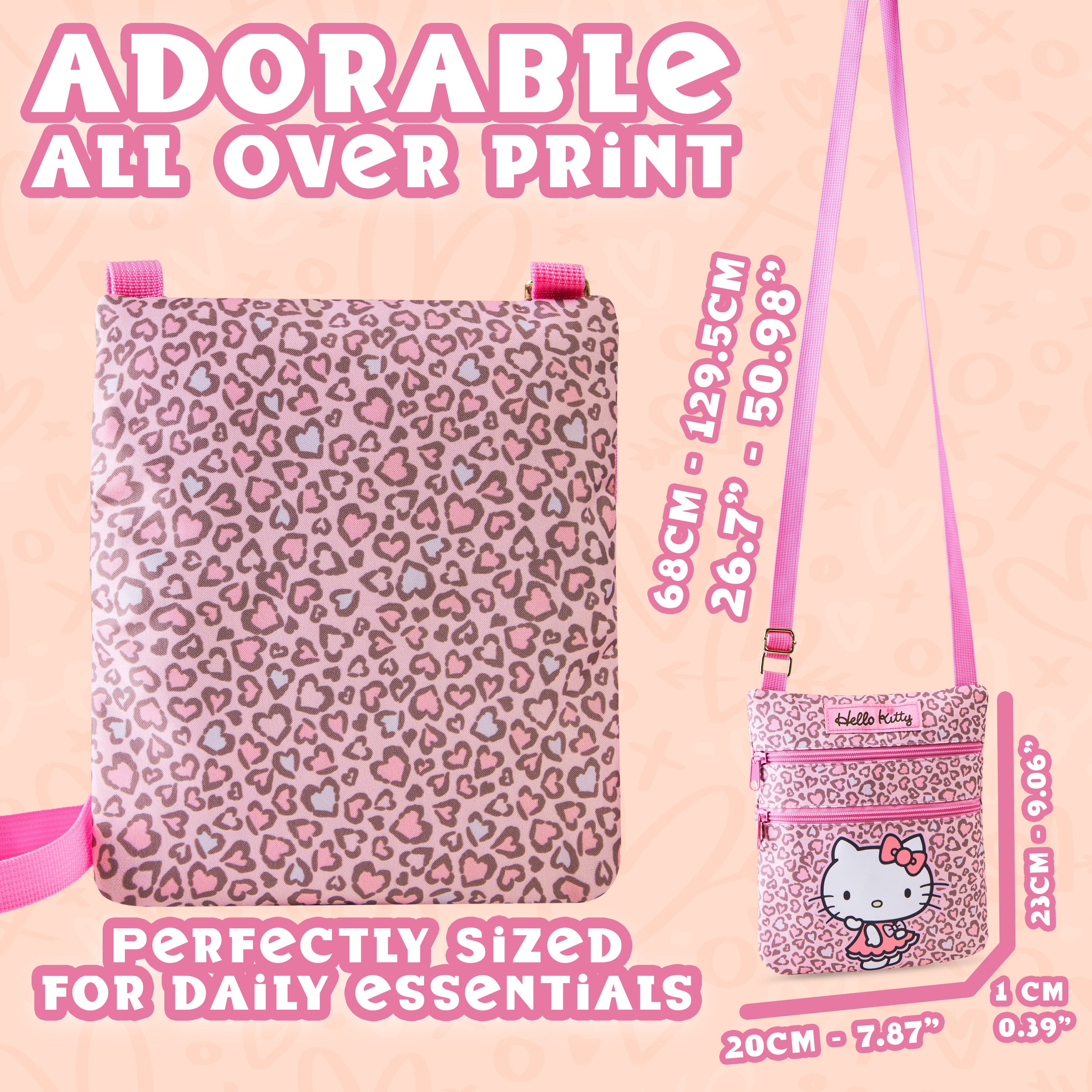 hello-kitty-sac-bandouli-re-fille-rose-2-poches-zipp-es image 6