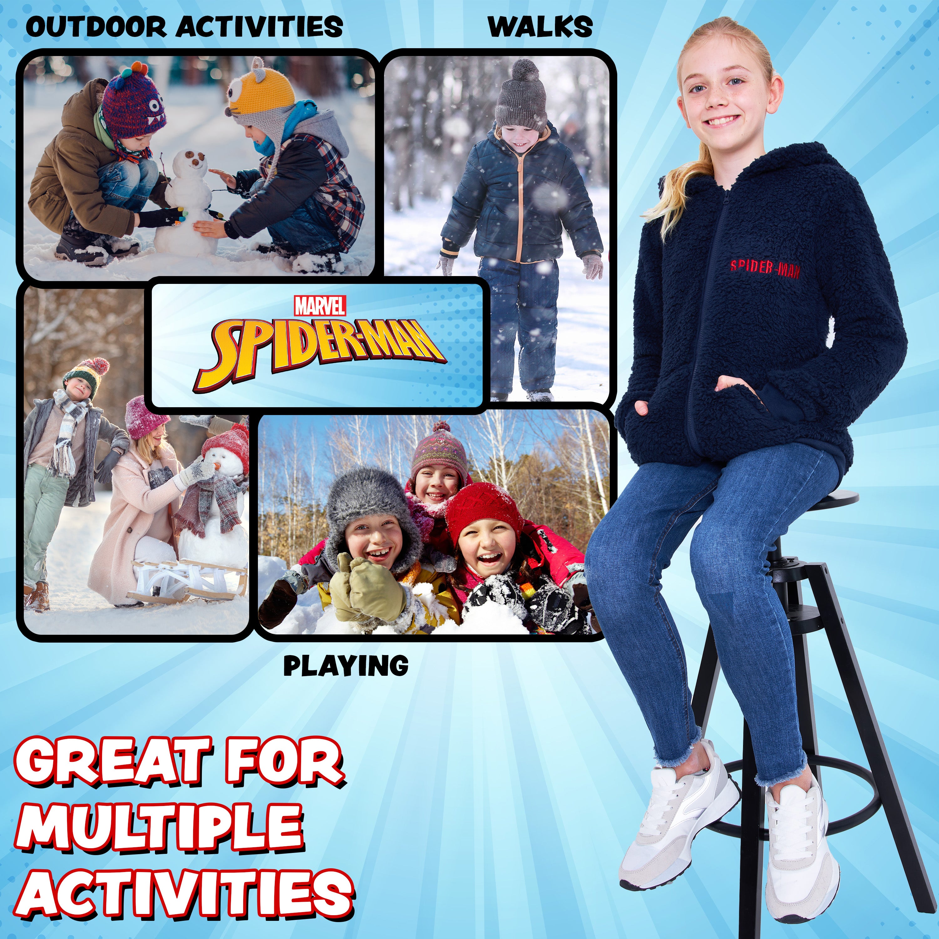 marvel-spider-man-veste-polaire-gar-on-sherpa-zip image 3