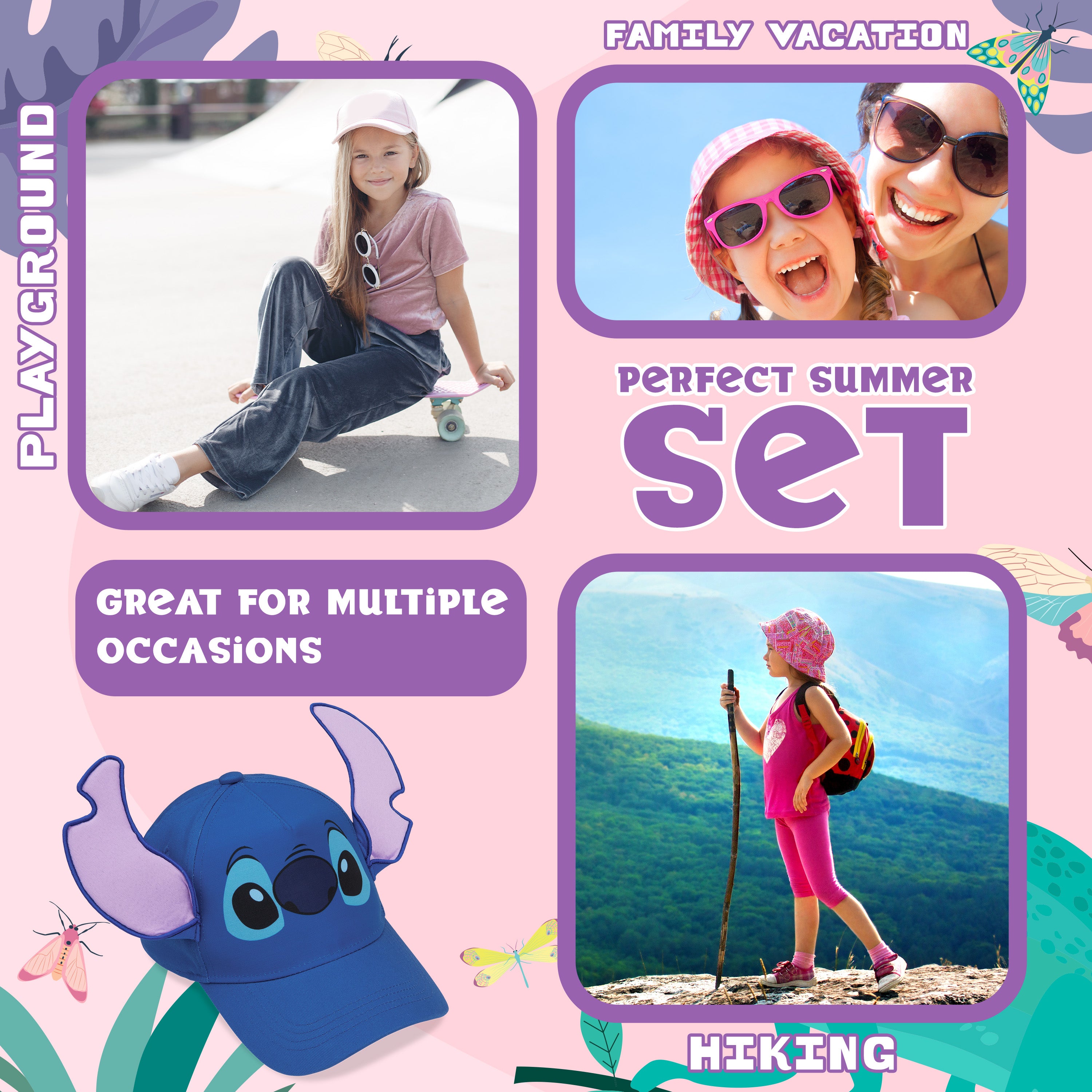 disney-stitch-casquette-fille-bleue-3d-oreilles-coton image 5