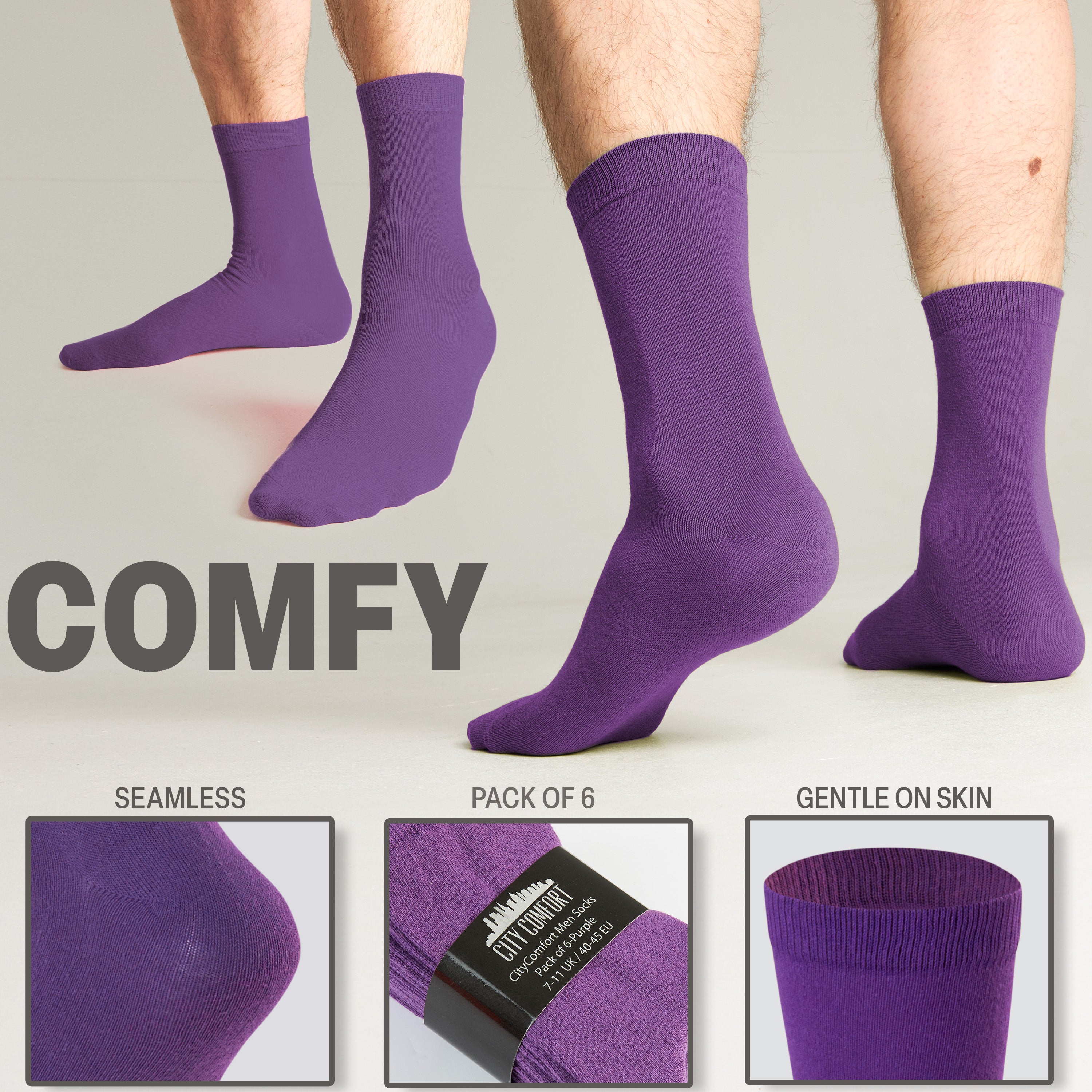 citycomfort-chaussettes-homme-coton-lot-de-6-respirantes image 4