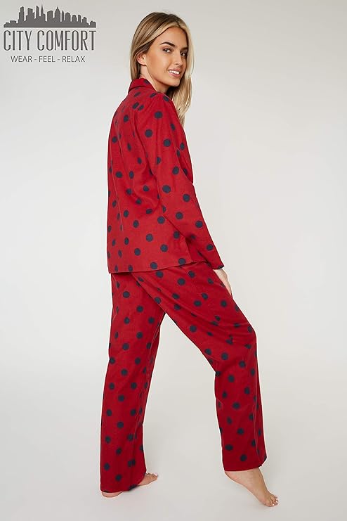 citycomfort-pyjama-femme-boutons-coton-bross-taille-m-pastel image 7