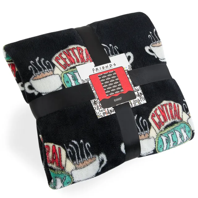 friends-central-perk-plaid-polaire-noir-super-doux image 1