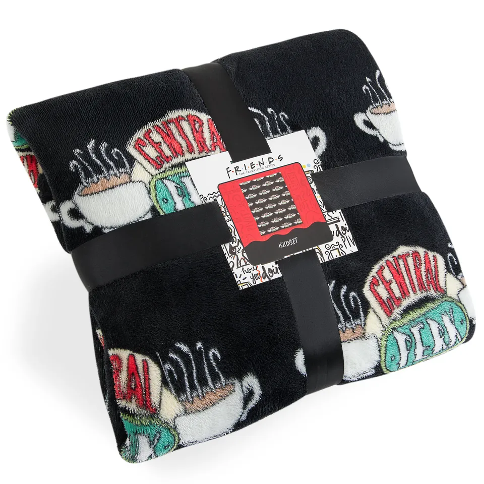 friends-central-perk-plaid-polaire-noir-super-doux image 1