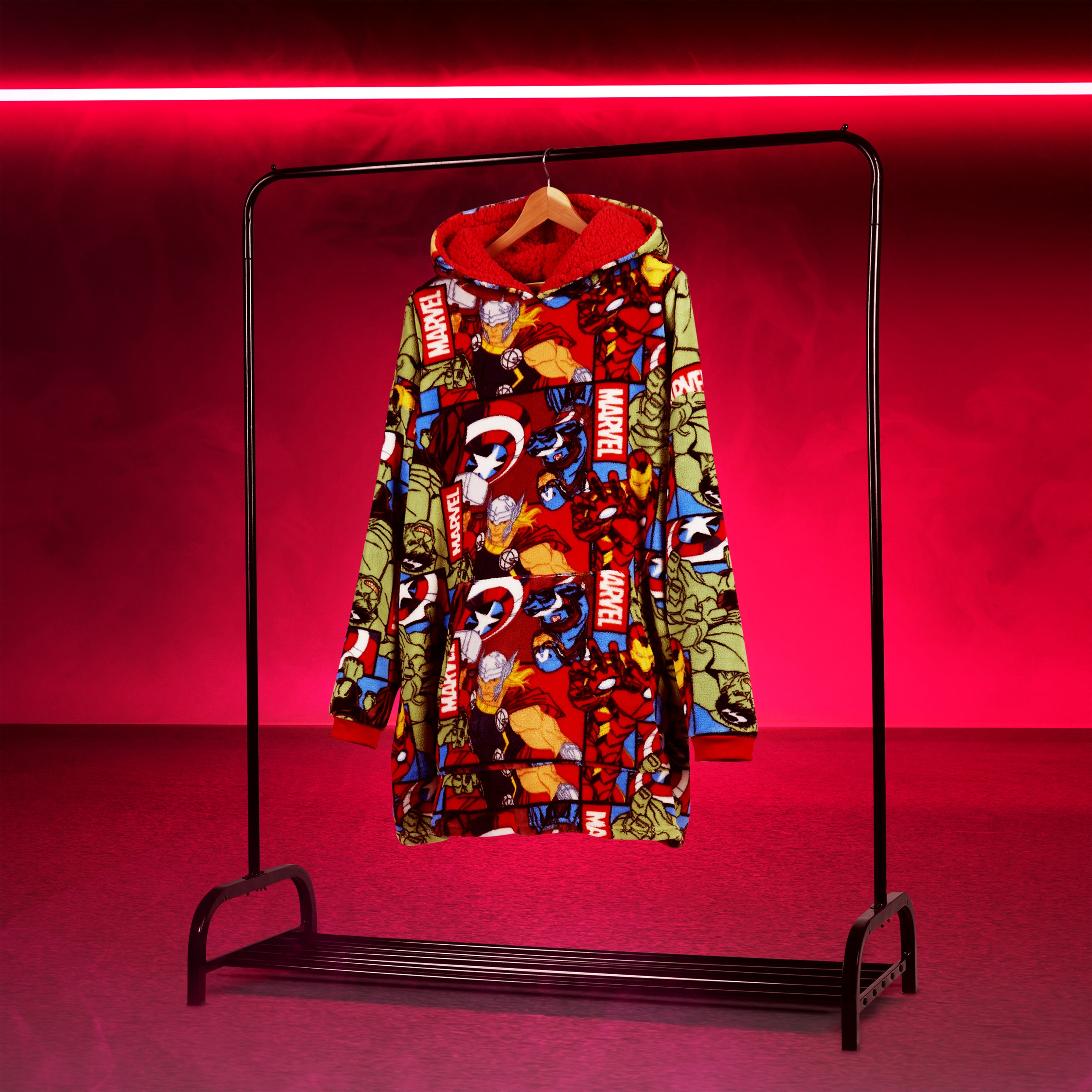 marvel-hoodie-plaid-oversize-homme-aop-polaire-sherpa image 2