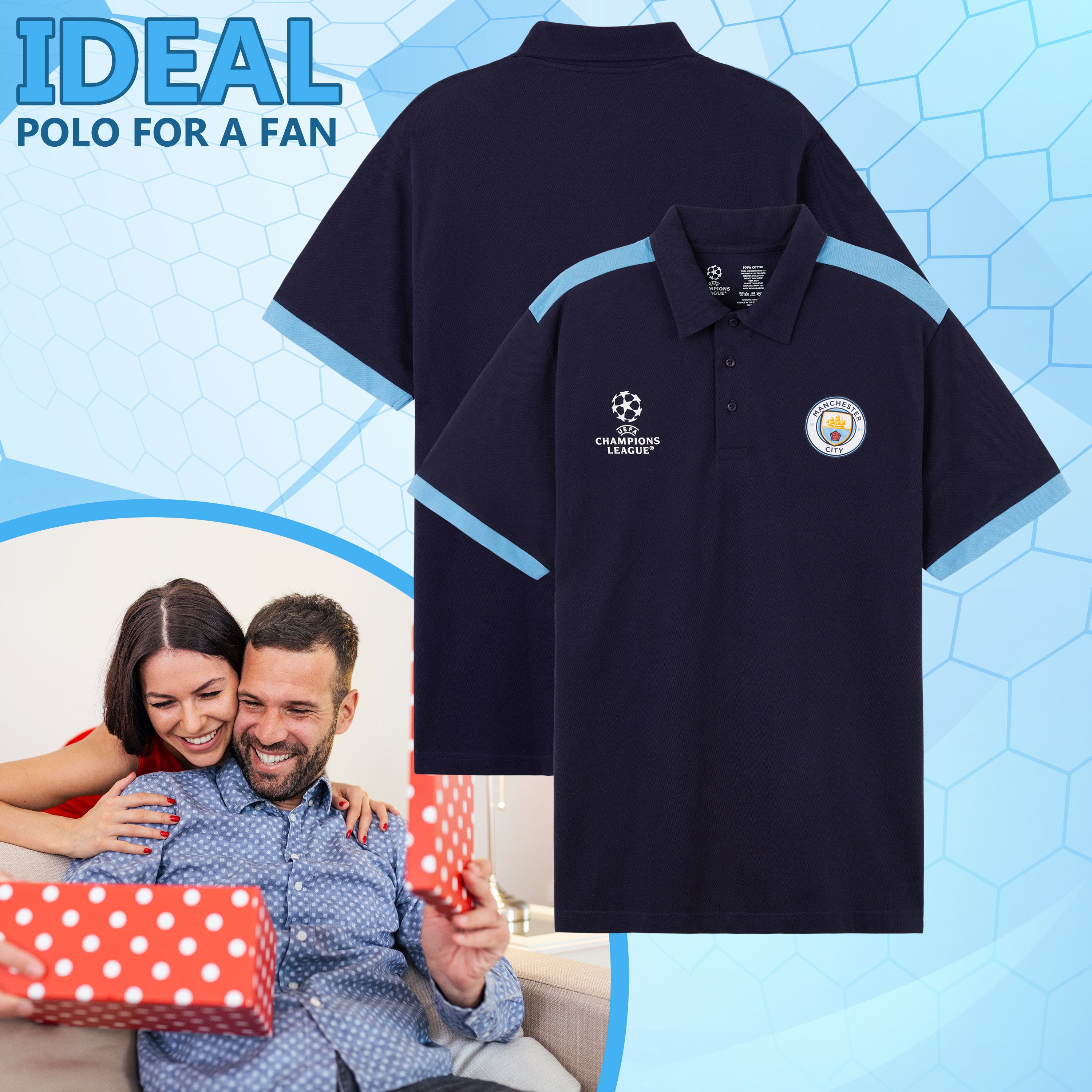 manchester-city-polo-homme-manches-courtes-bleu-taille-m image 2