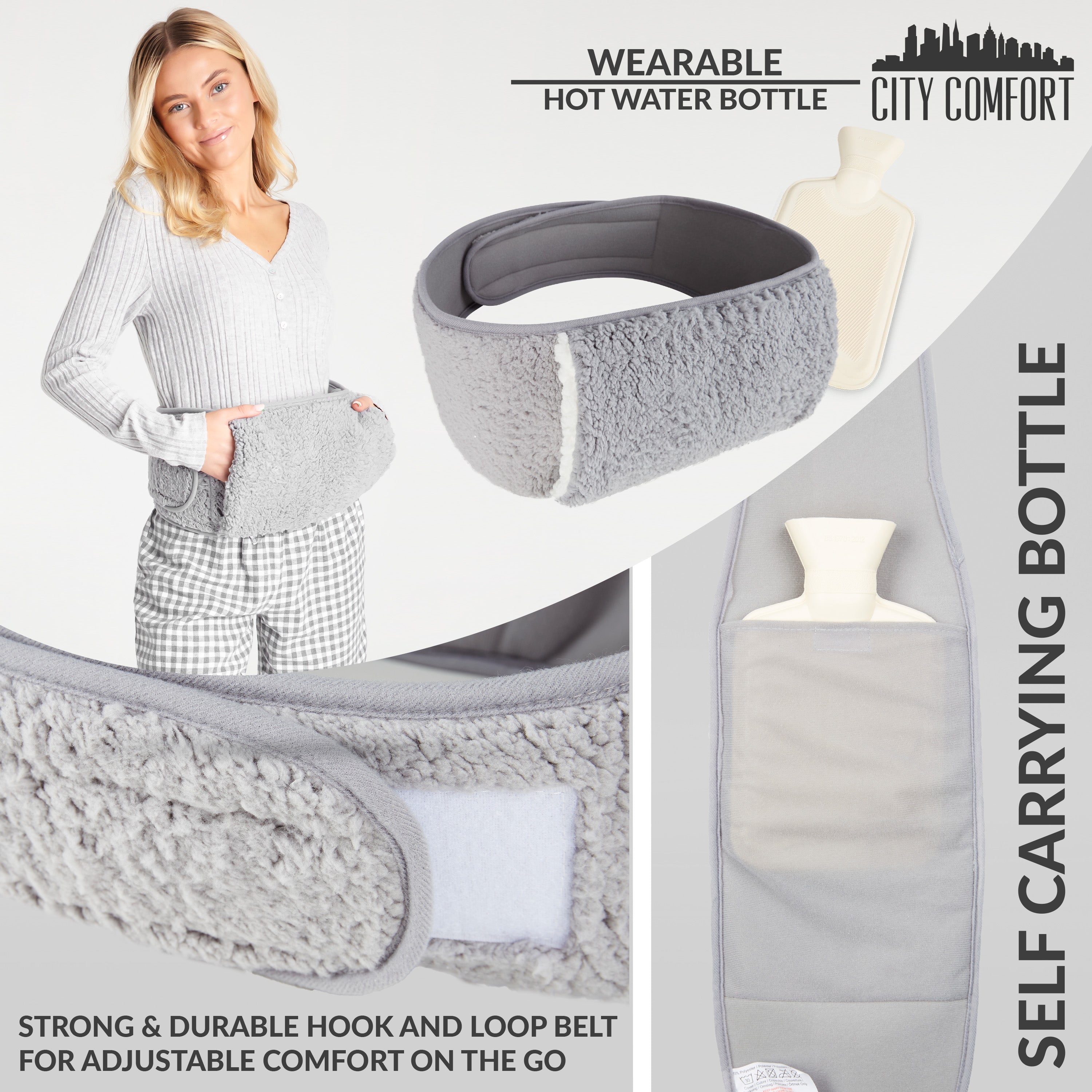 citycomfort-bouillotte-ceinture-housse-peluche-grise-mains-libres image 5