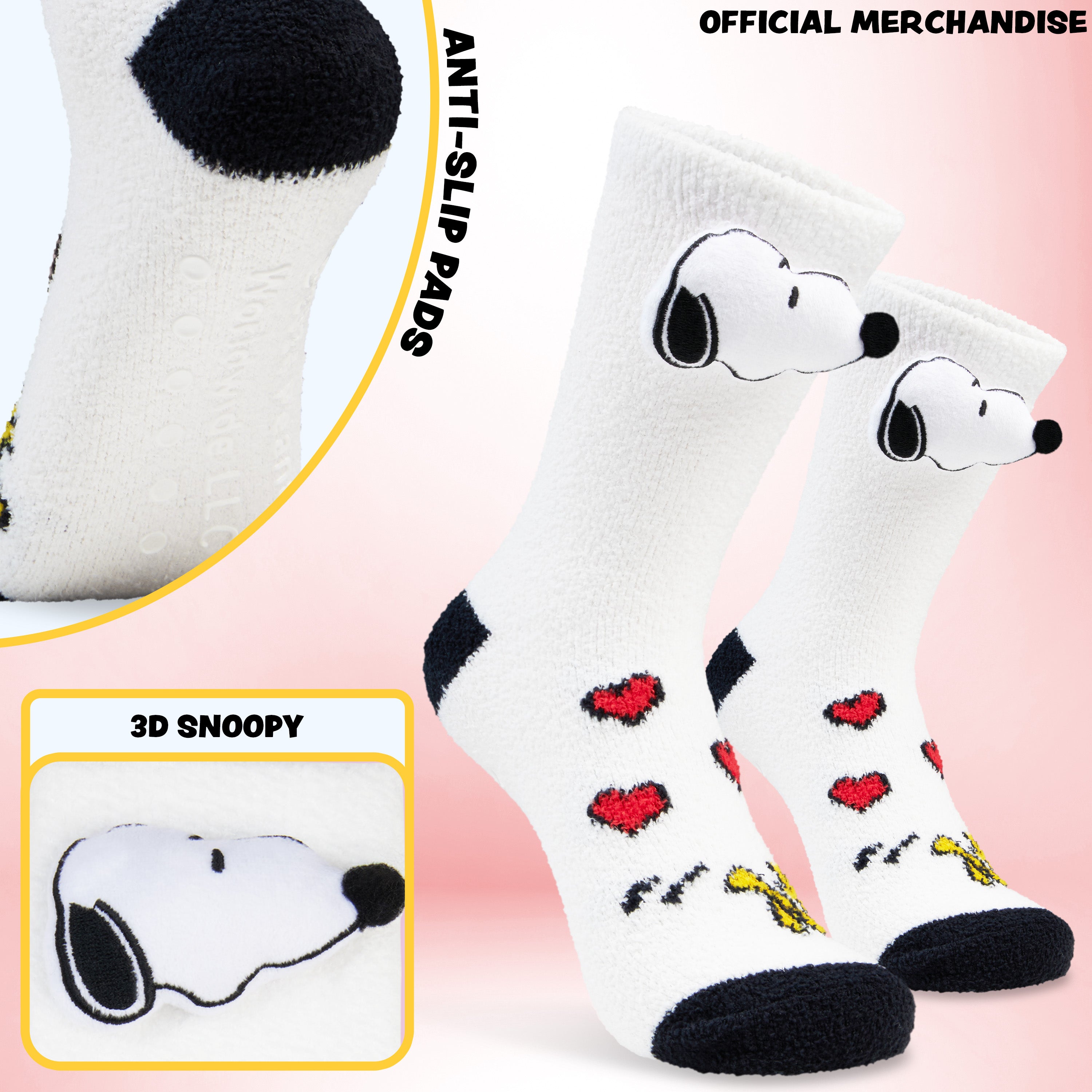 peanuts-snoopy-chaussettes-pilou-femme-antid-rapantes-taille-unique image 3