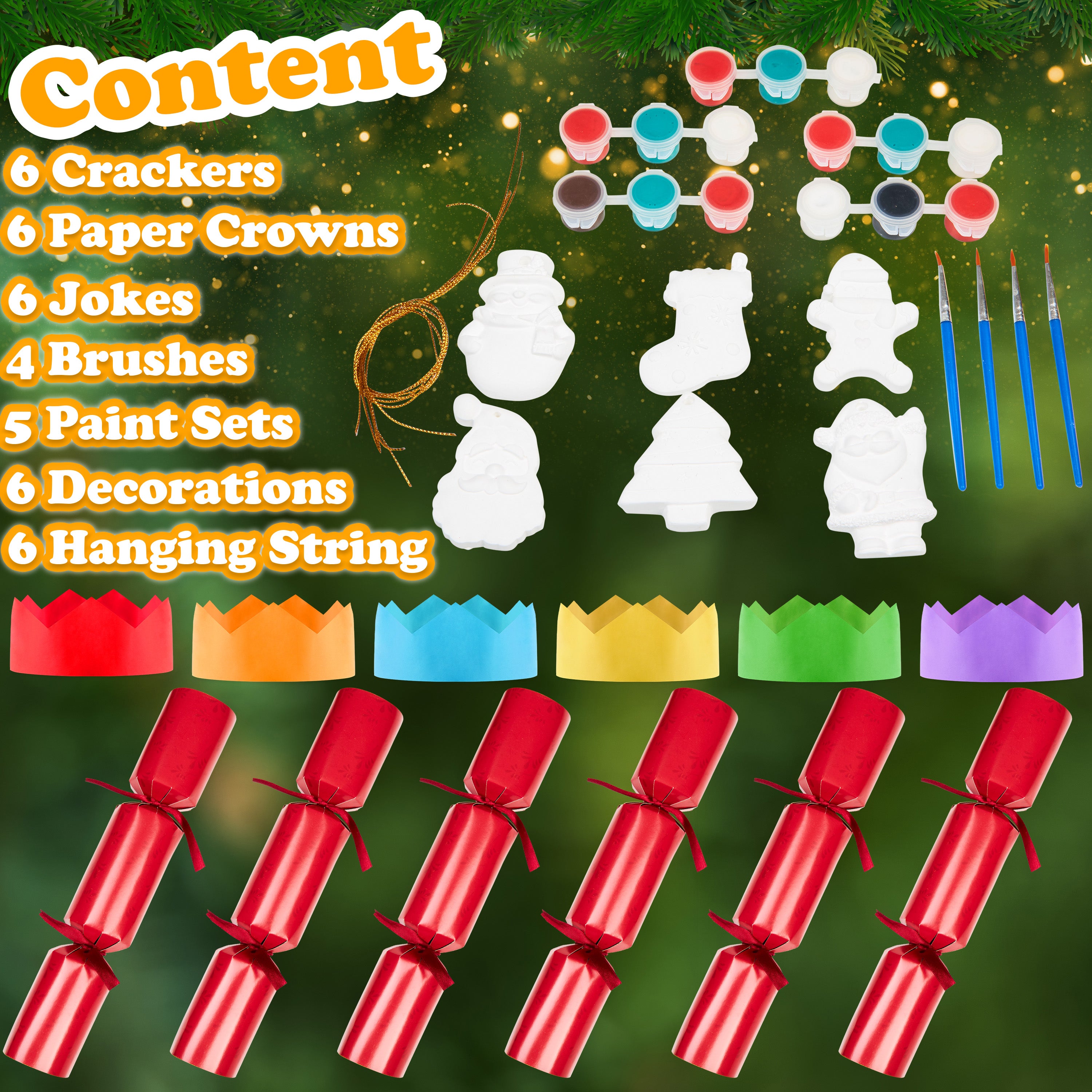 kreativekraft-crackers-no-l-6-pi-ces-ornement-rouge-peinture image 6