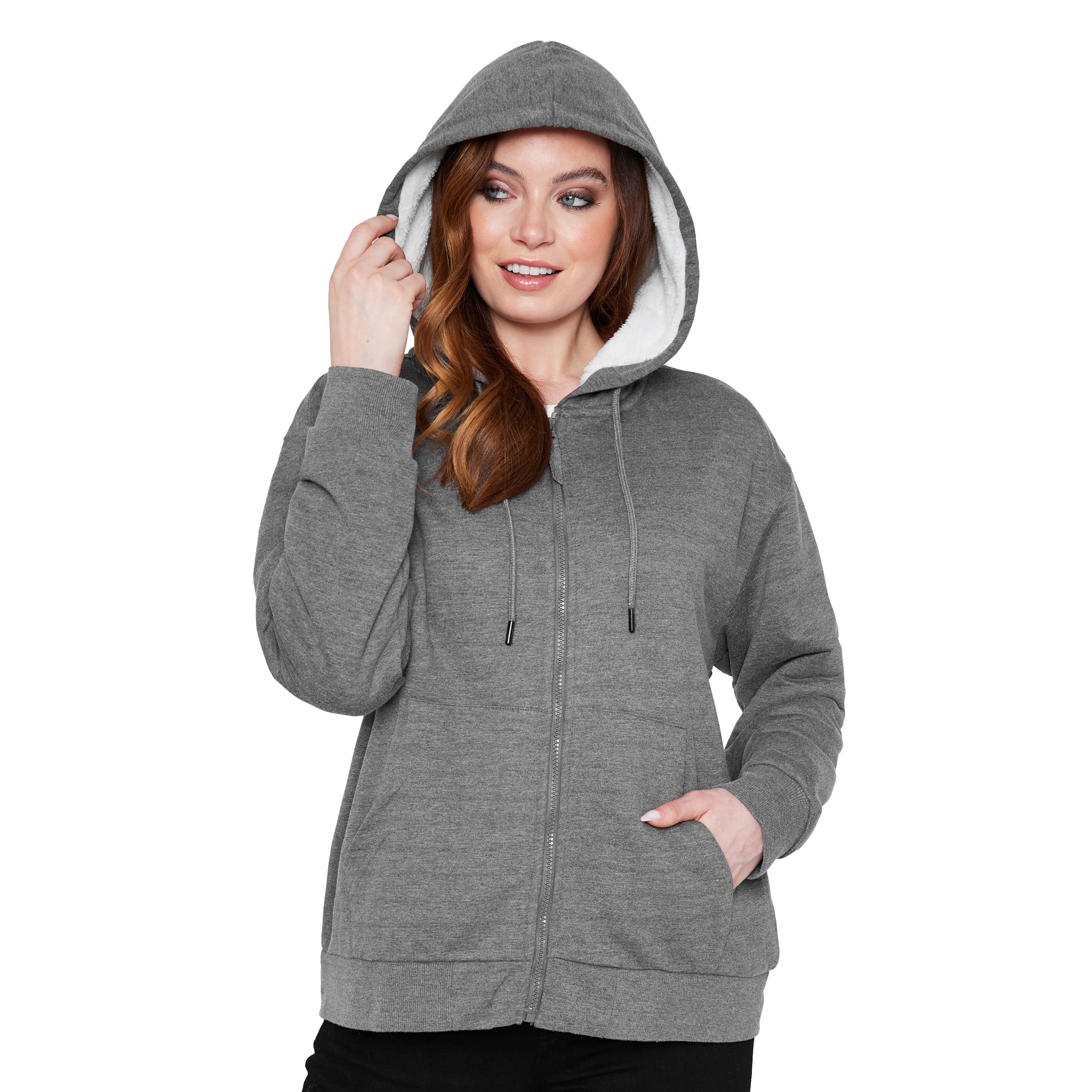citycomfort-sweat-zip-femme-polaire-noir-s-xl-capuche image 7