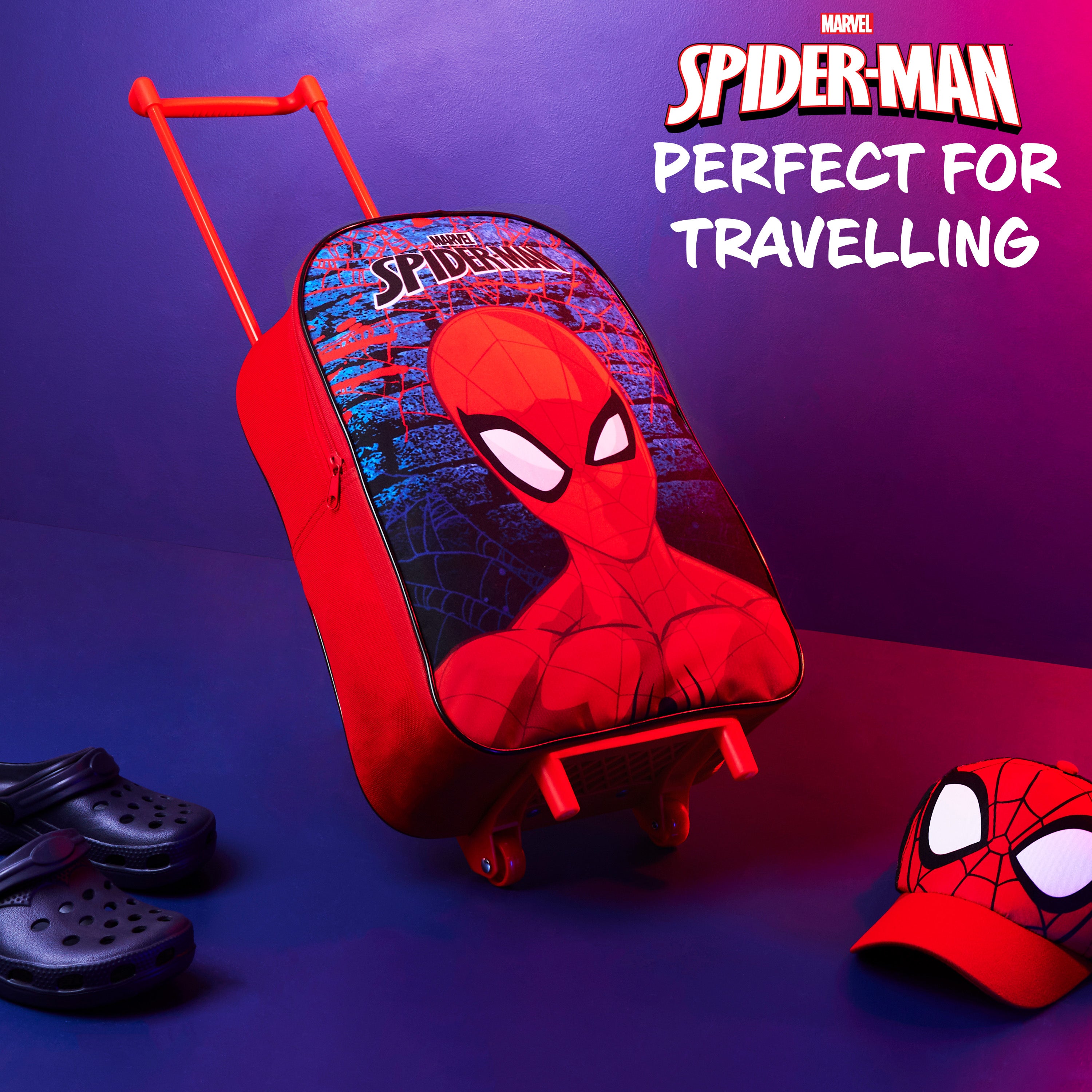 marvel-spider-man-valise-trolley-enfant-pliable-cabine image 2