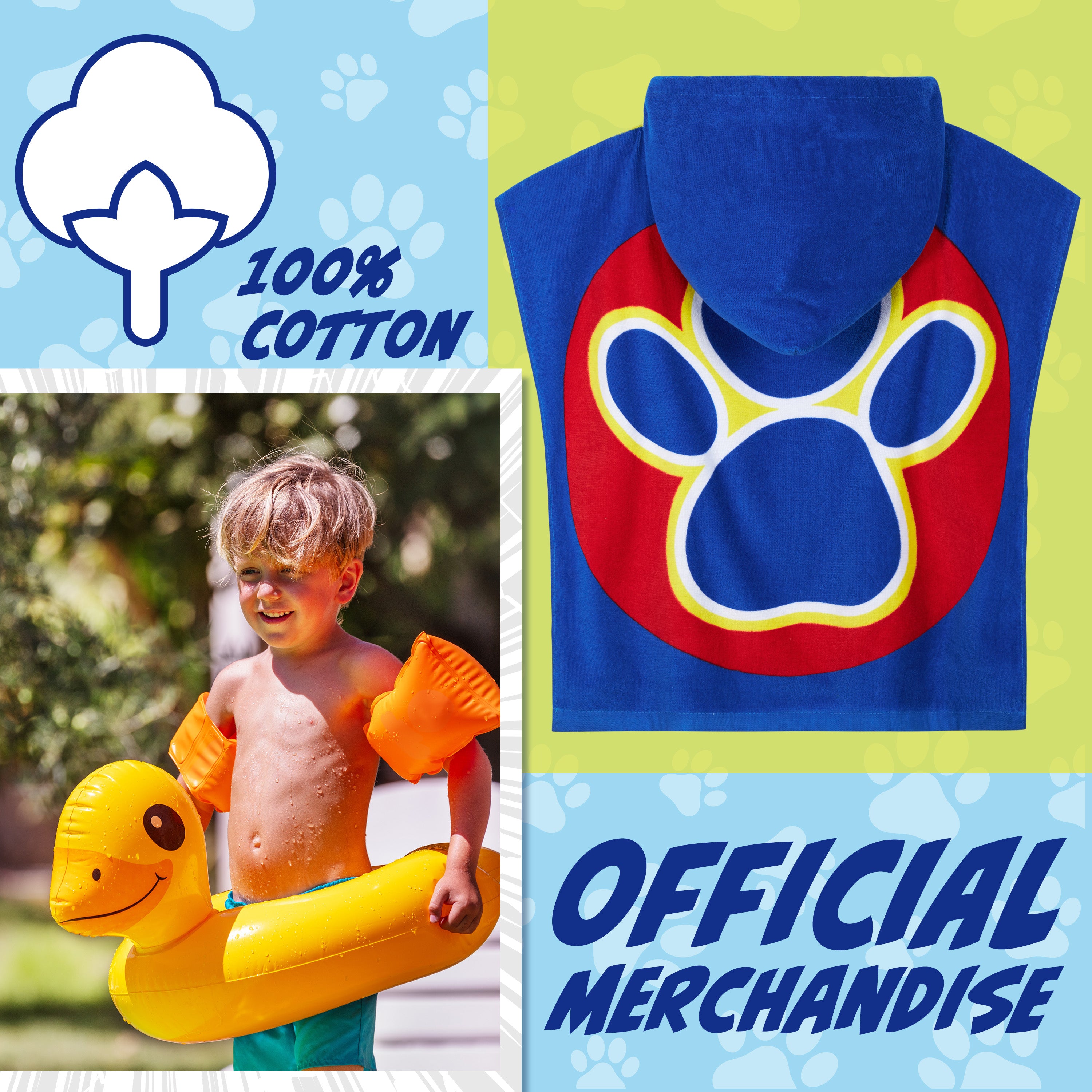 pat-patrouille-serviette-capuche-enfant-poncho-bleu-2-6-ans image 3