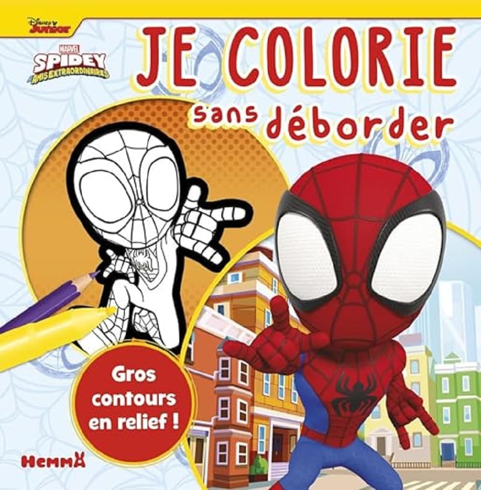 marvel-spidey-sans-d-border-livre-coloriage-relief-3-ans image 1