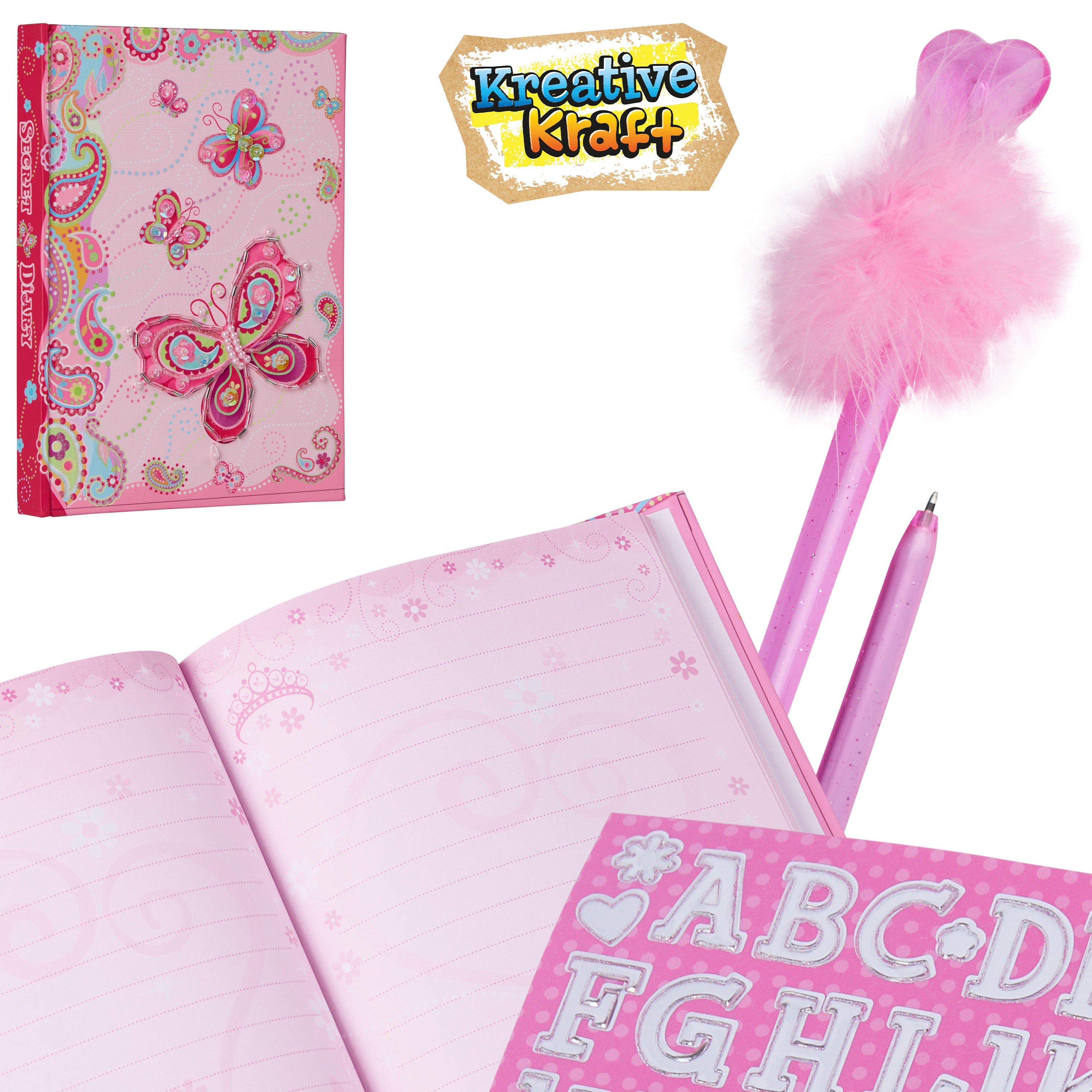 journal-fille-papillon-coffret-diy-avec-stylo-peluche image 5