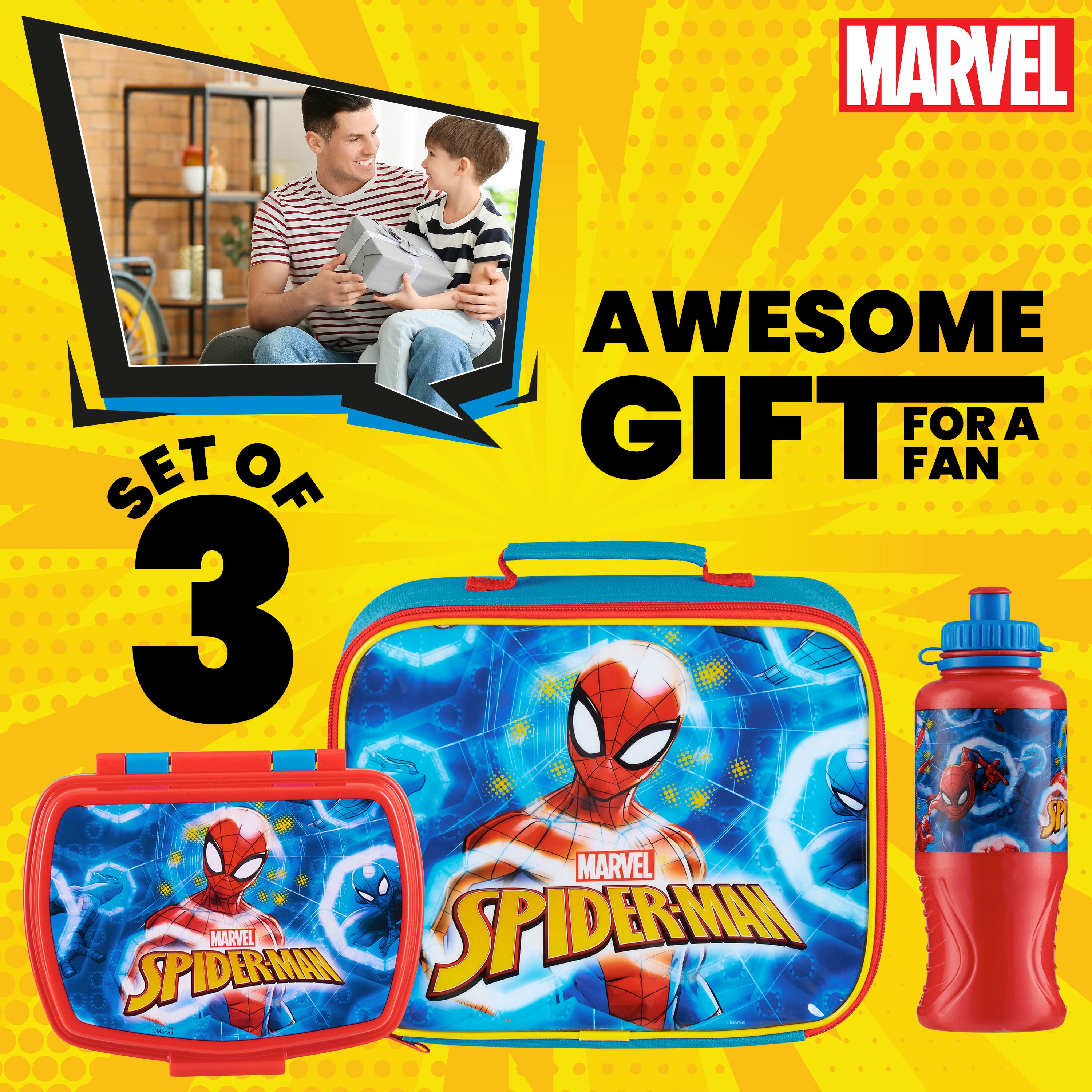 marvel-avengers-lunch-box-enfant-spiderman-3-pi-ces-isotherme image 3