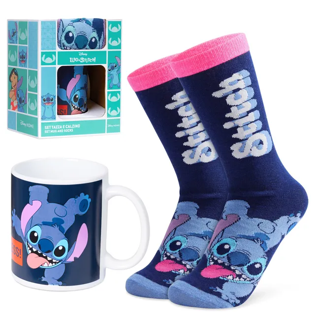 disney-stitch-coffret-mug-312ml-chaussettes-marine image 1