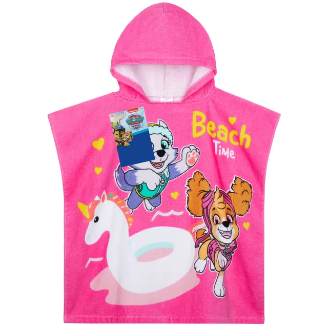 paw-patrol-poncho-de-bain-fille-skye-everest-coton-capuche image 1