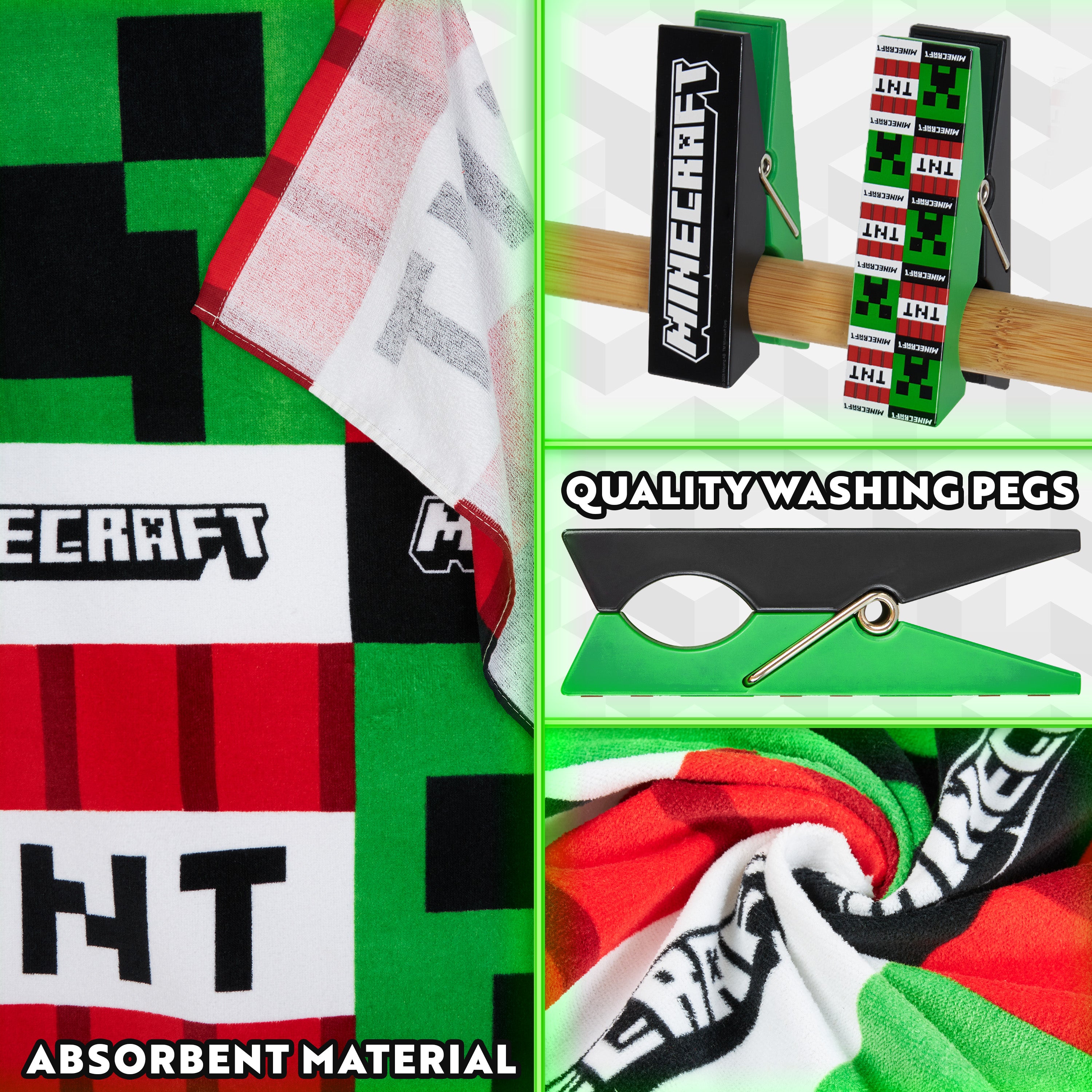 minecraft-creeper-serviette-de-plage-140x70cm-coton image 4