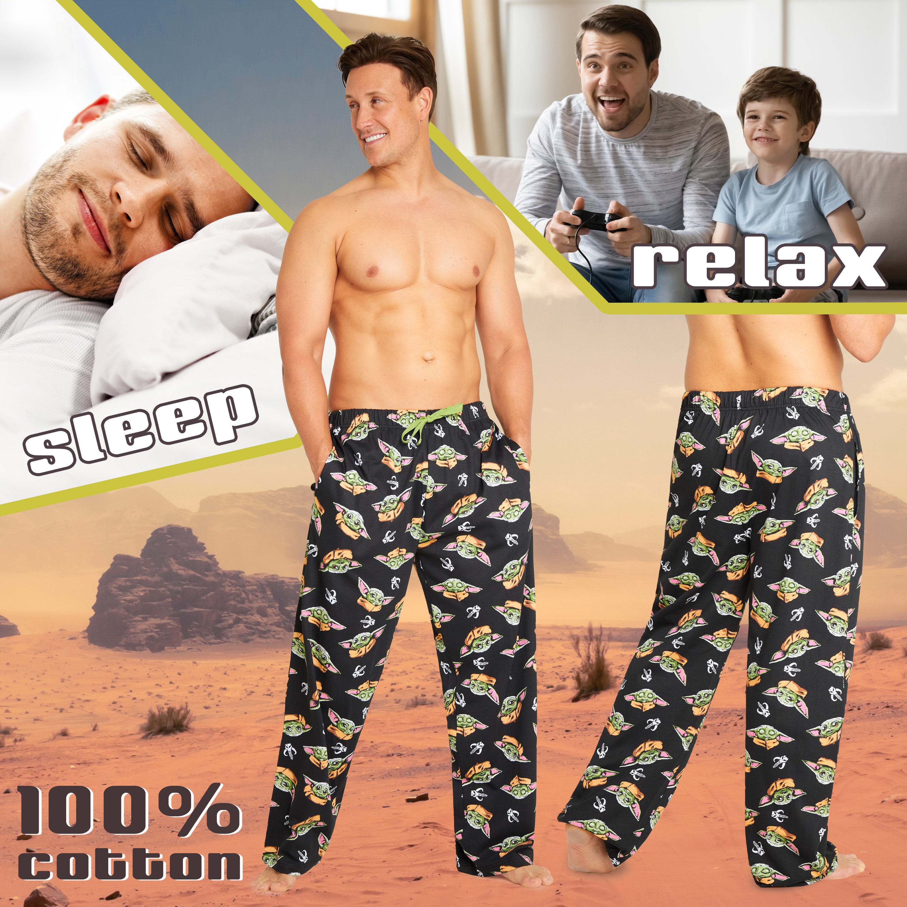 disney-mandalorian-bas-pyjama-homme-coton-tailles-s-3xl image 5