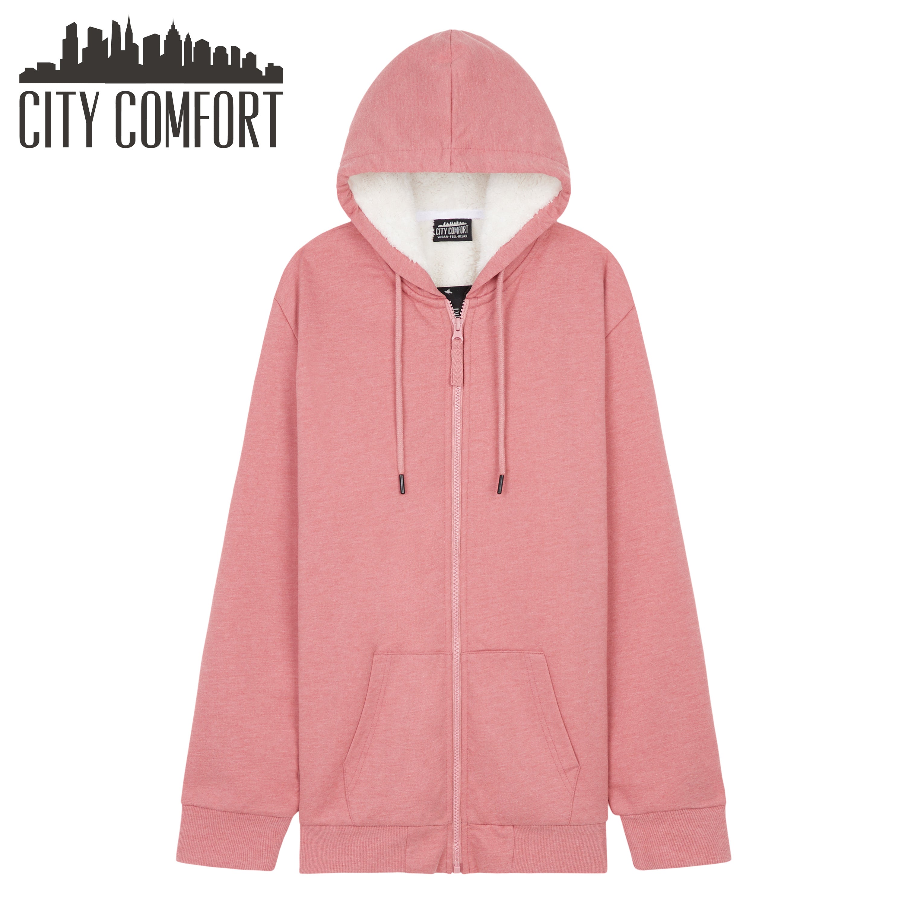 citycomfort-sweat-capuche-zipp-enfant-polaire-rose-9-10-ans image 5