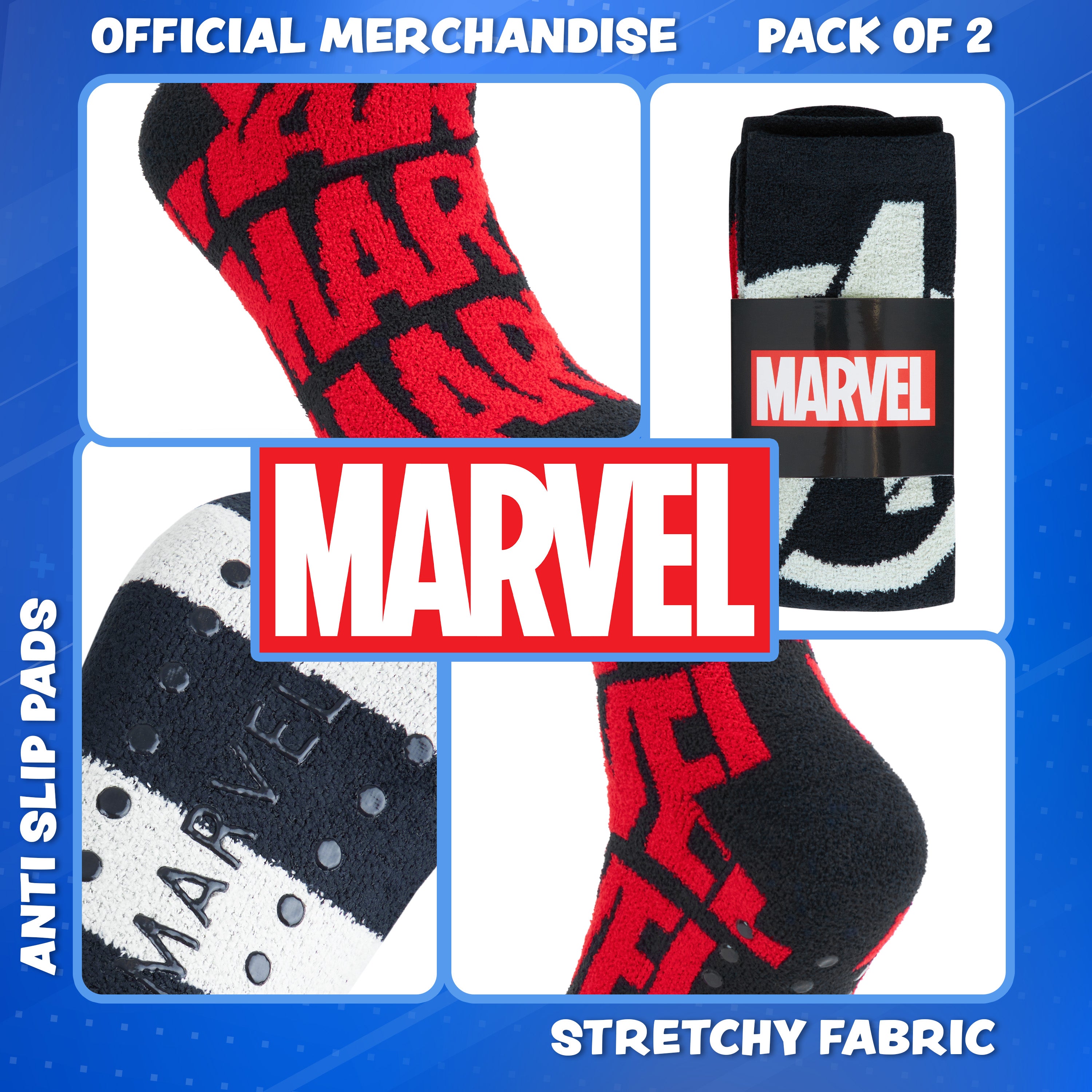 marvel-chaussettes-pilou-homme-avengers-antislip-lot-2 image 5