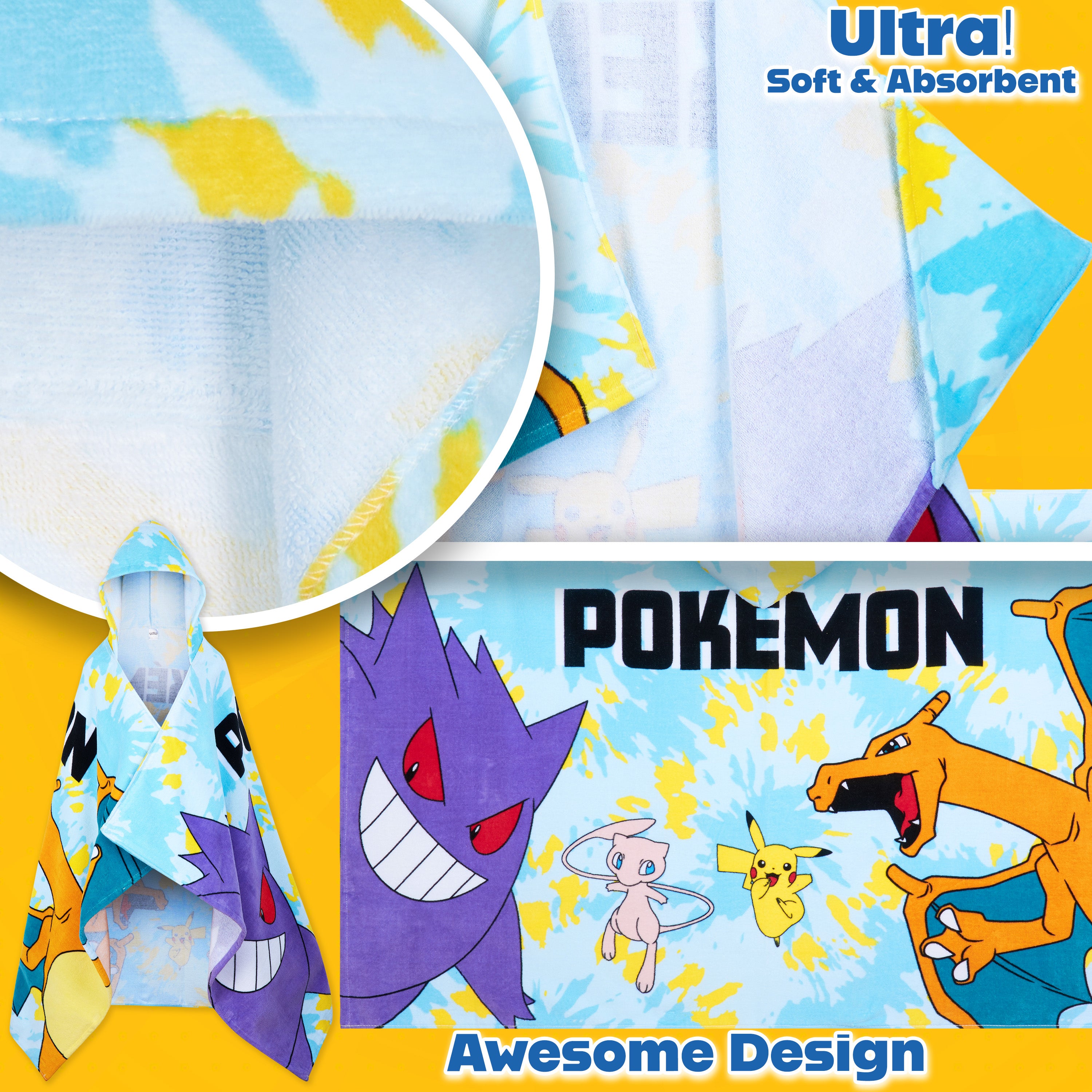 pok-mon-serviette-poncho-capuche-enfant-bleu-6-14-ans-coton image 4
