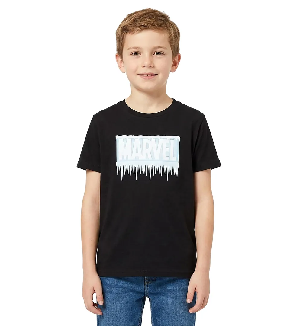 marvel-t-shirt-gar-on-12-ans-noir-coton-super-h-ros image 1