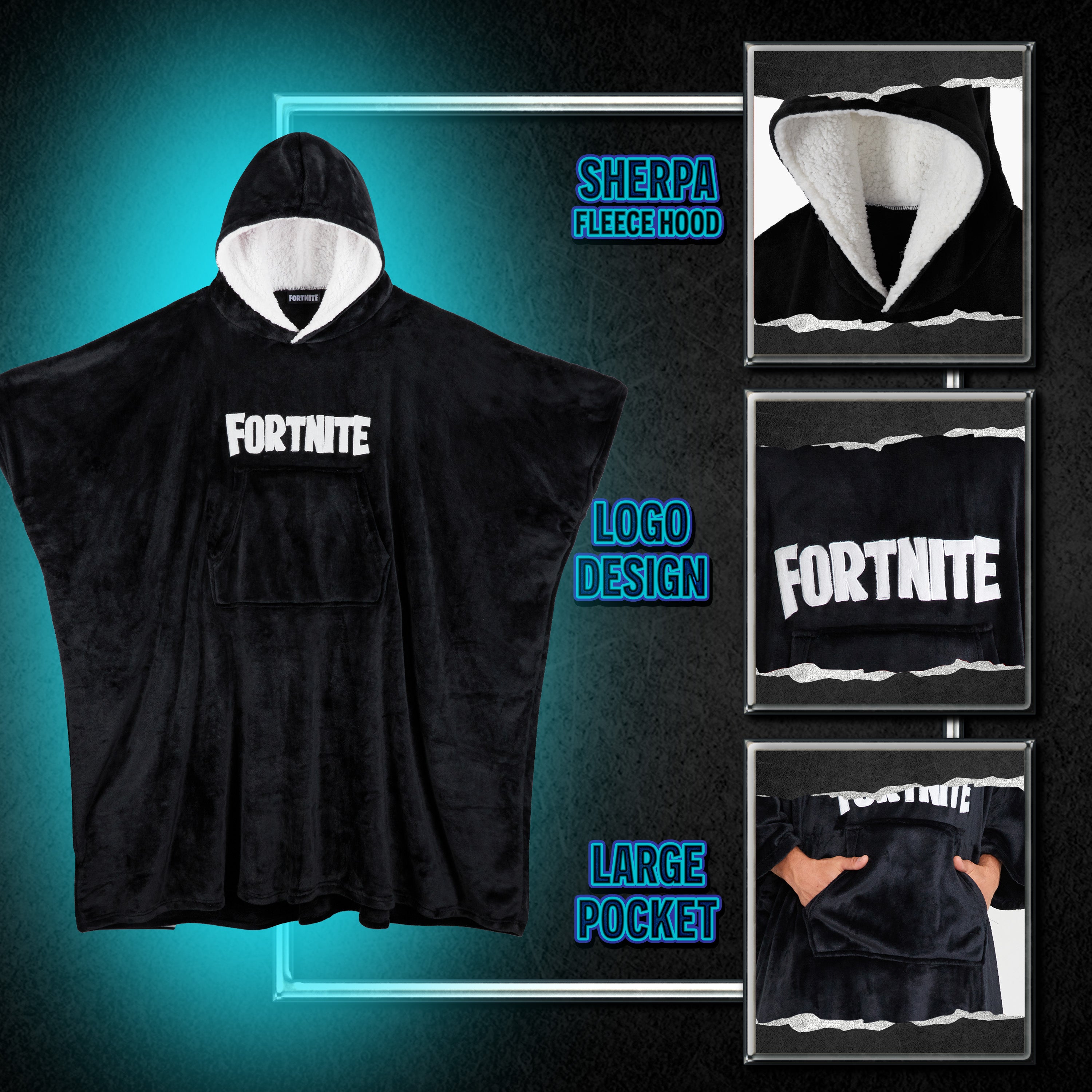 fortnite-plaid-hoodie-enfant-polaire-oversize-14-ans image 4