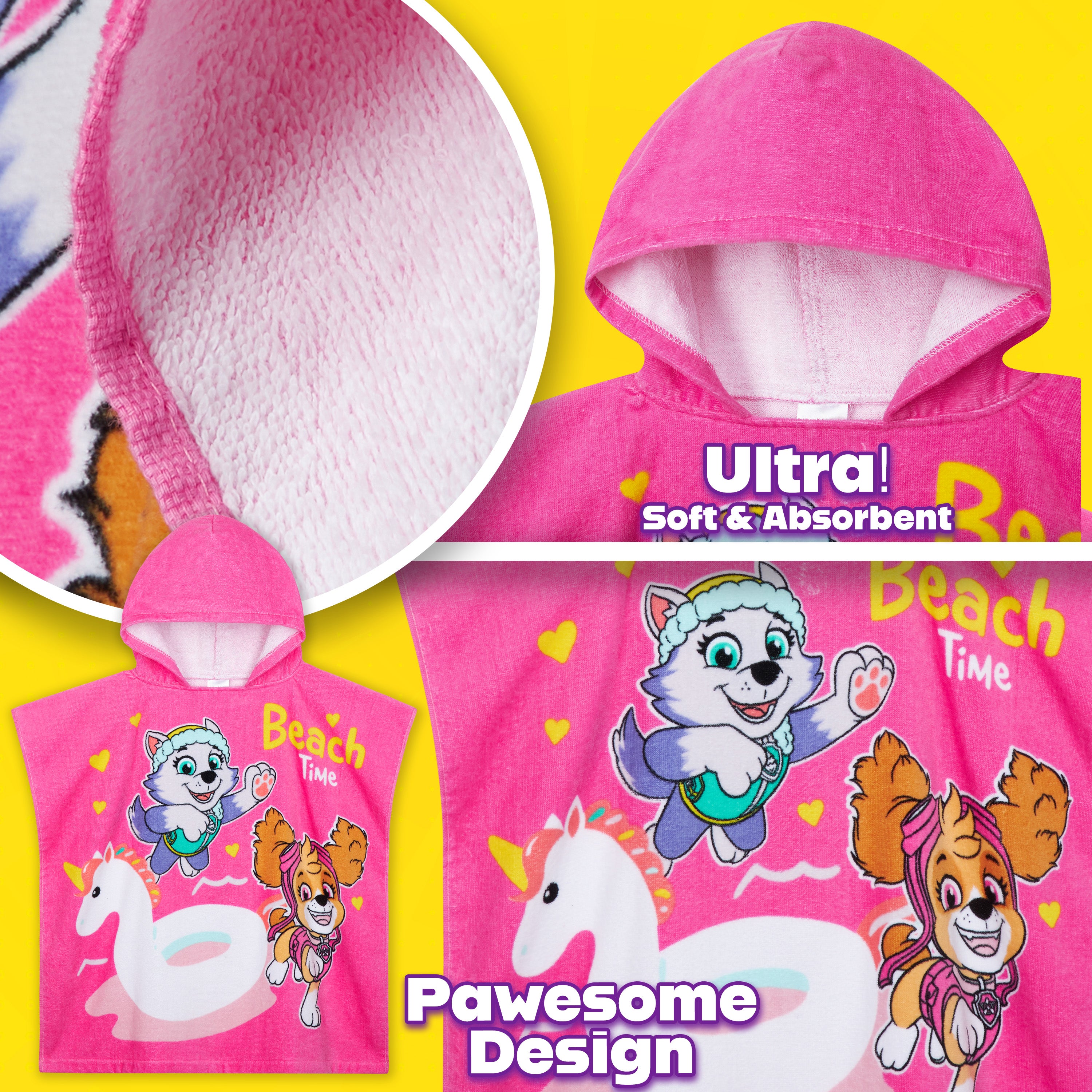 paw-patrol-poncho-de-bain-fille-skye-everest-coton-capuche image 4