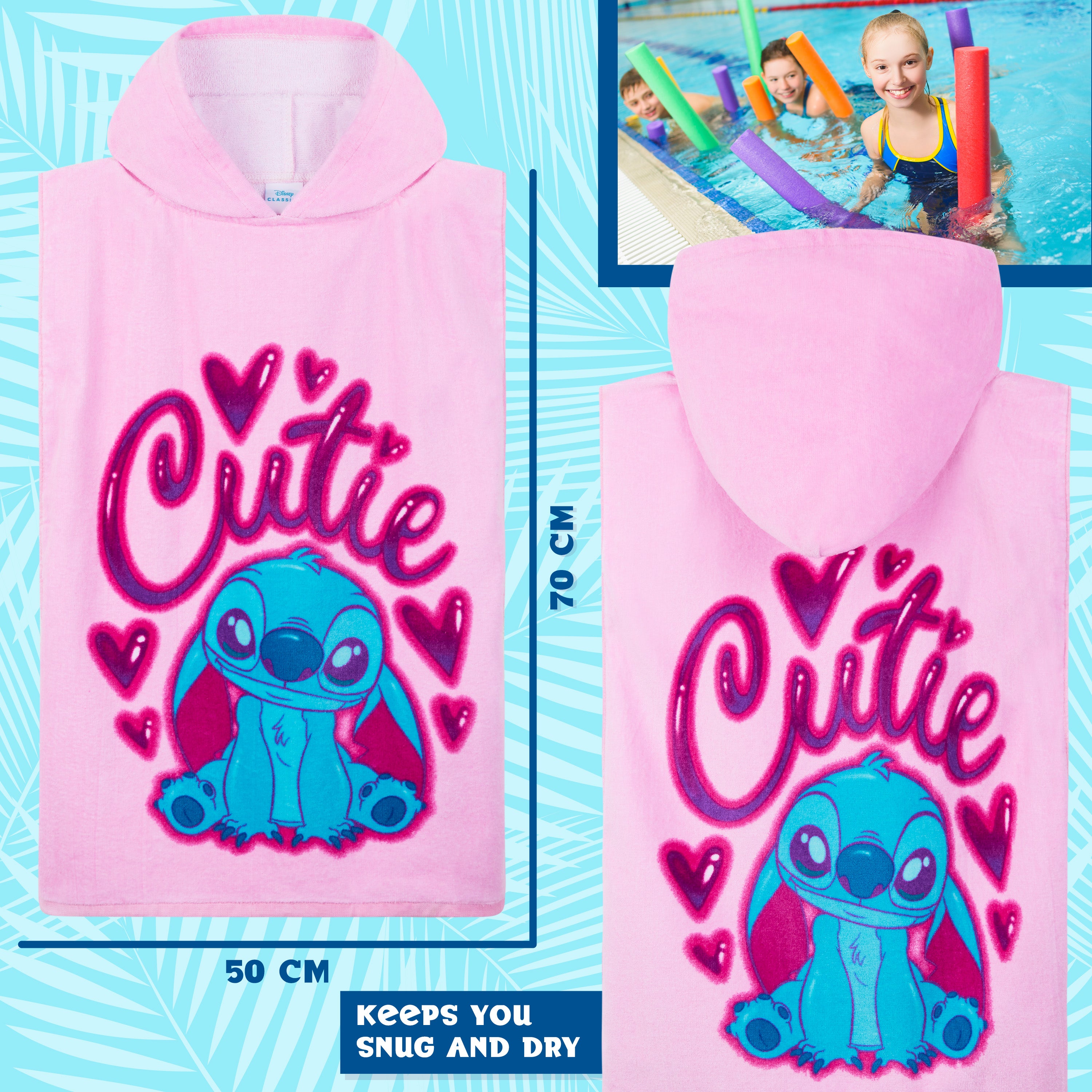 stitch-serviette-poncho-enfant-capuche-coton-plage image 5