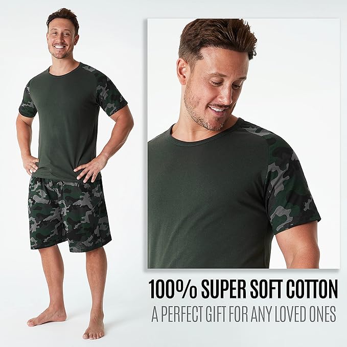 citycomfort-pyjama-short-homme-coton-t-shirt-et-short image 6