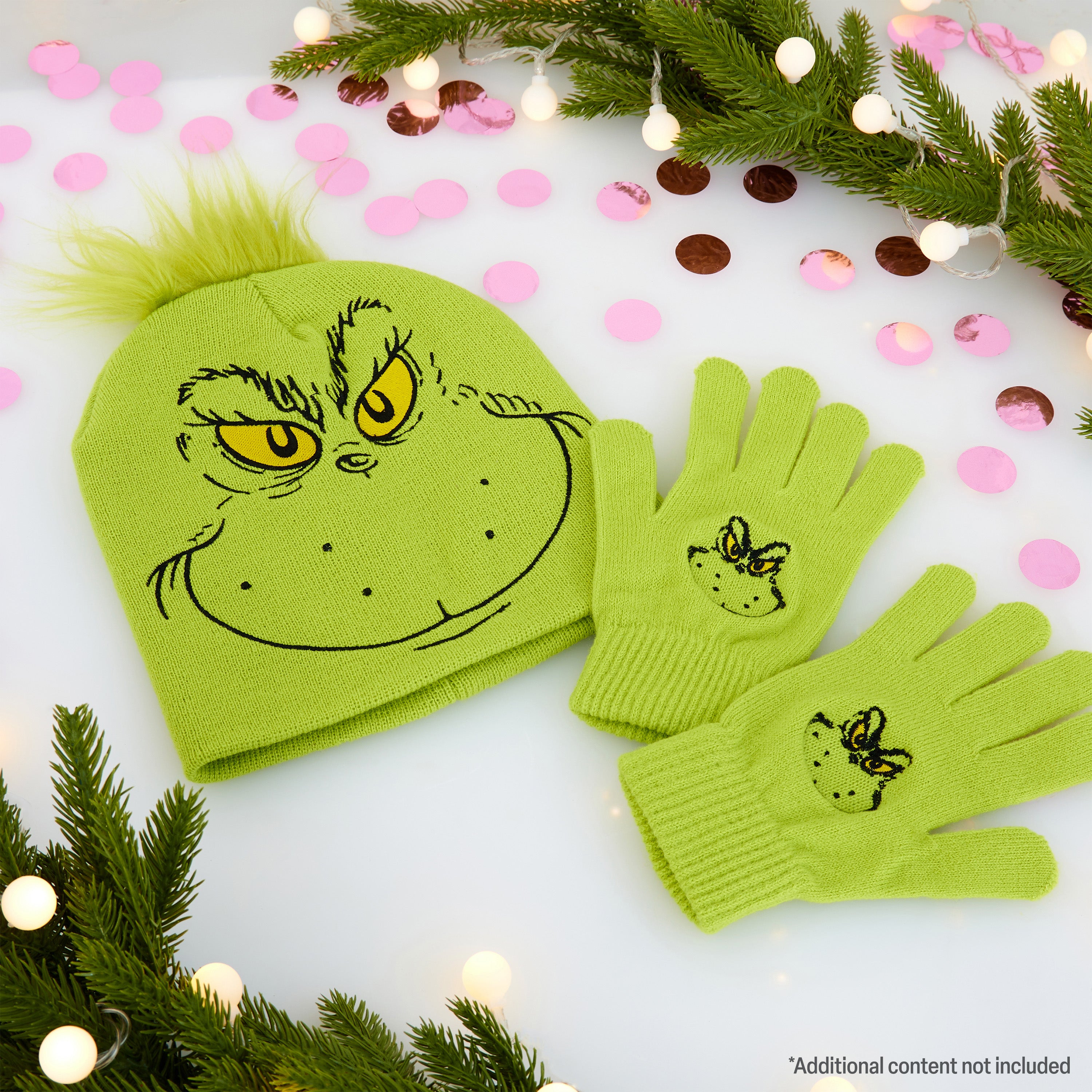 grinch-set-hiver-femme-bonnet-charpe-gants image 2