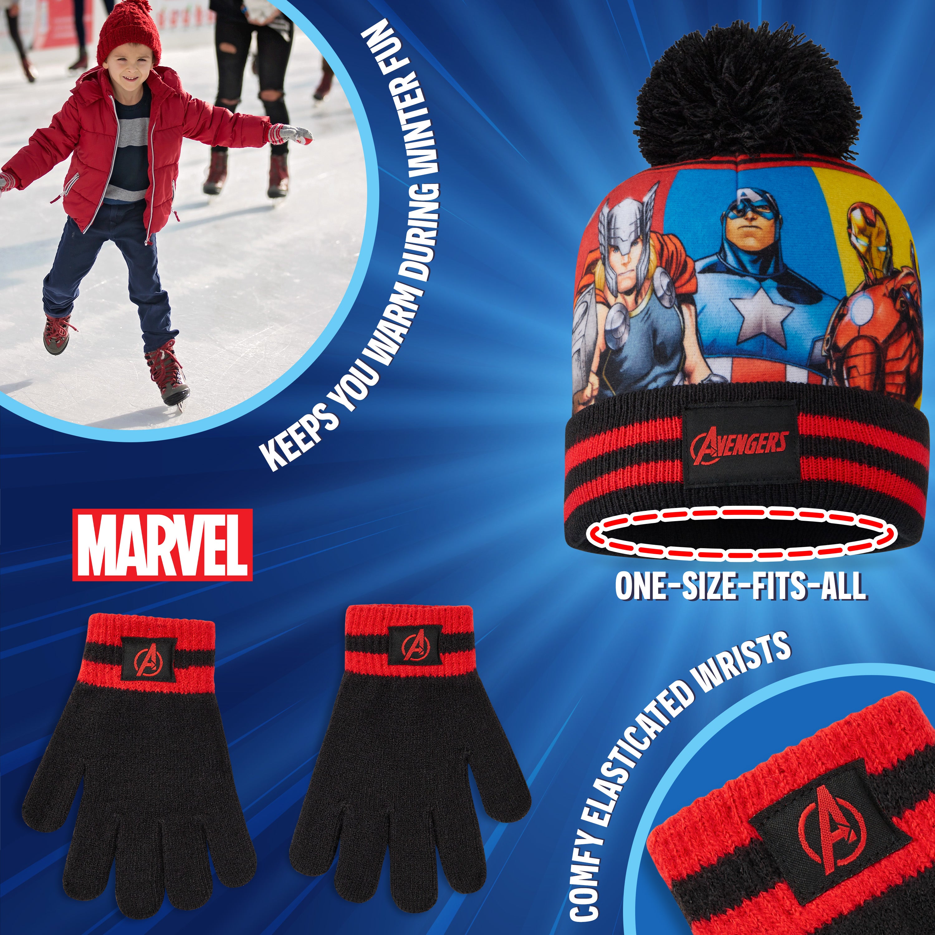 get-trend-boys-marvel-avengers-bonnet-gants-gar-on-hiver image 6