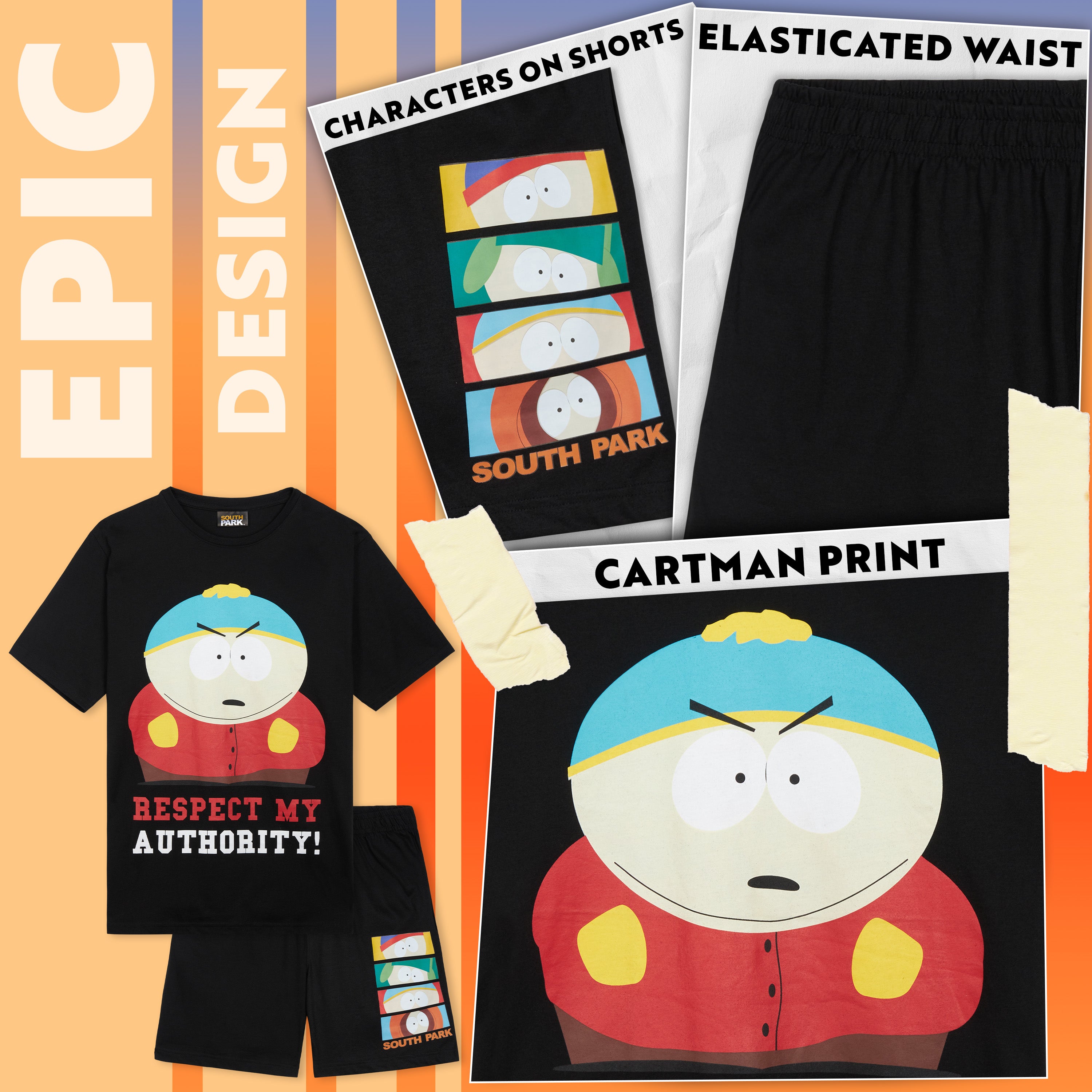 south-park-pyjama-homme-short-t-shirt-ensemble-nuit image 4