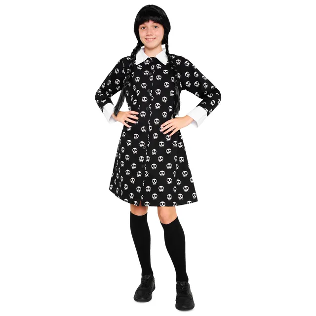 get-trend-wednesday-robe-fille-coton-noire-manches-longues image 1
