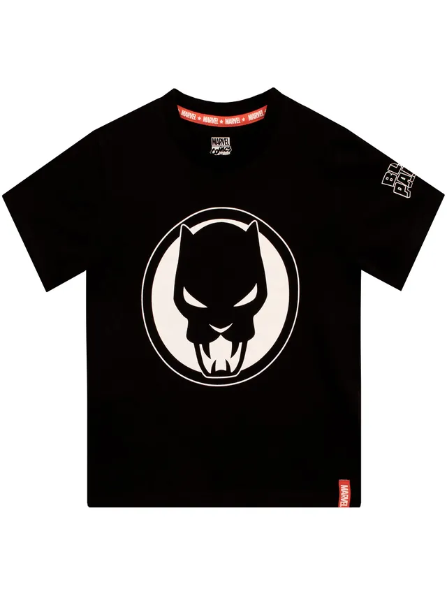 marvel-black-panther-t-shirt-gar-on-noir-manches-courtes image 1