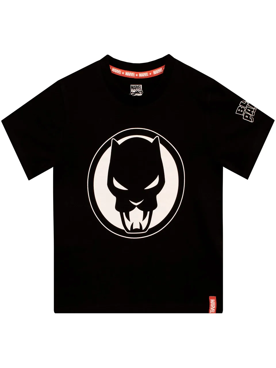 marvel-black-panther-t-shirt-gar-on-noir-manches-courtes image 1