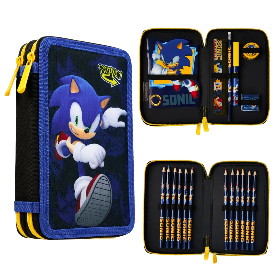 get-trend-school-trousse-sonic-garnie-2-compartiments image 1