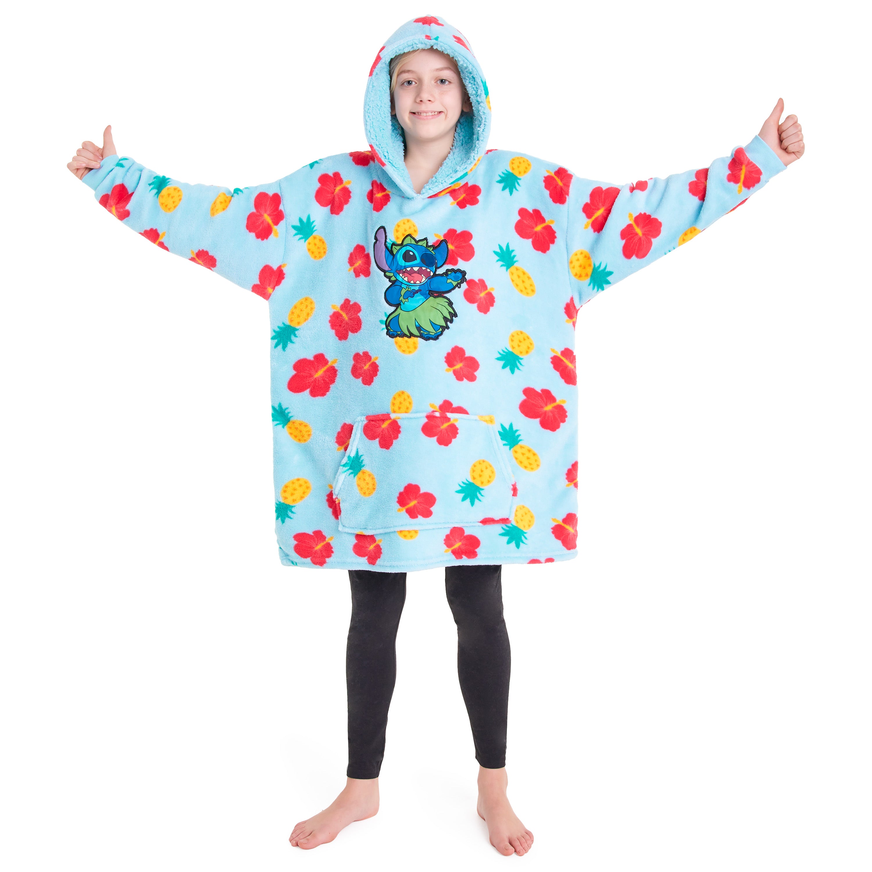 disney-stitch-sweat-plaid-capuche-oversize-enfant-polaire image 1